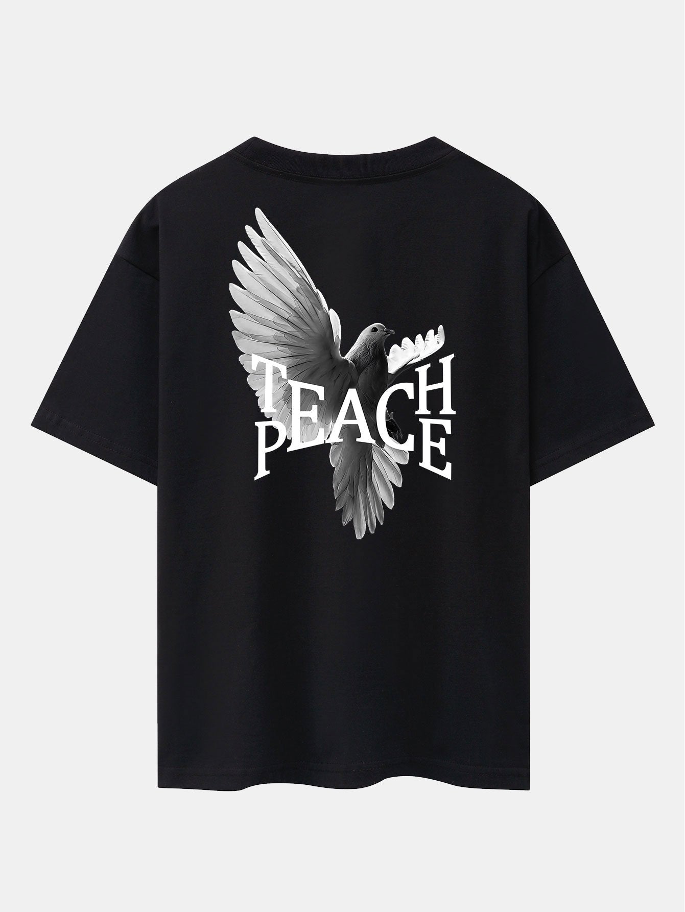 T-shirt oversize à épaules tombantes et imprimé au dos avec slogan Pigeon 