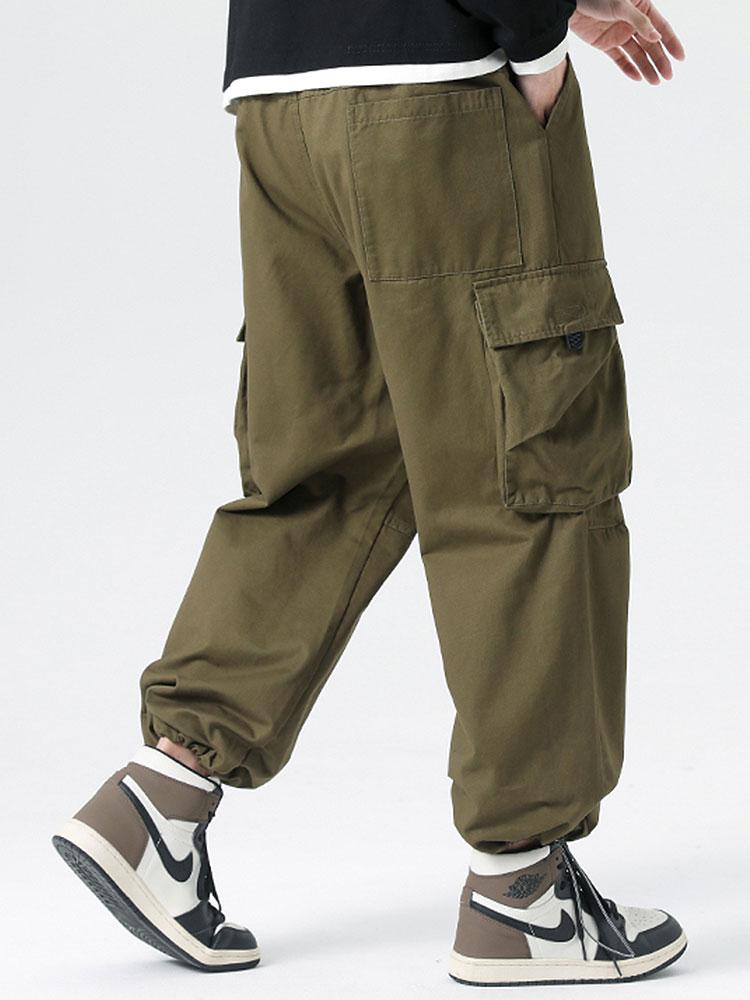 Elastic Drawstring Cuff Parachute Cargo Pants