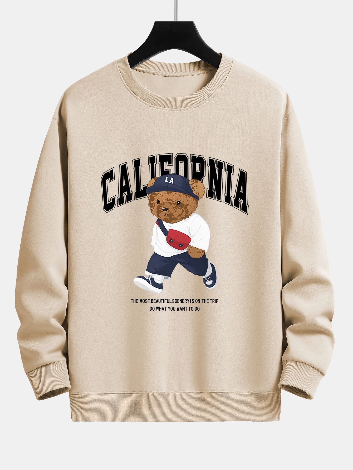 California Fashion - Sweat-shirt coupe décontractée à imprimé ours