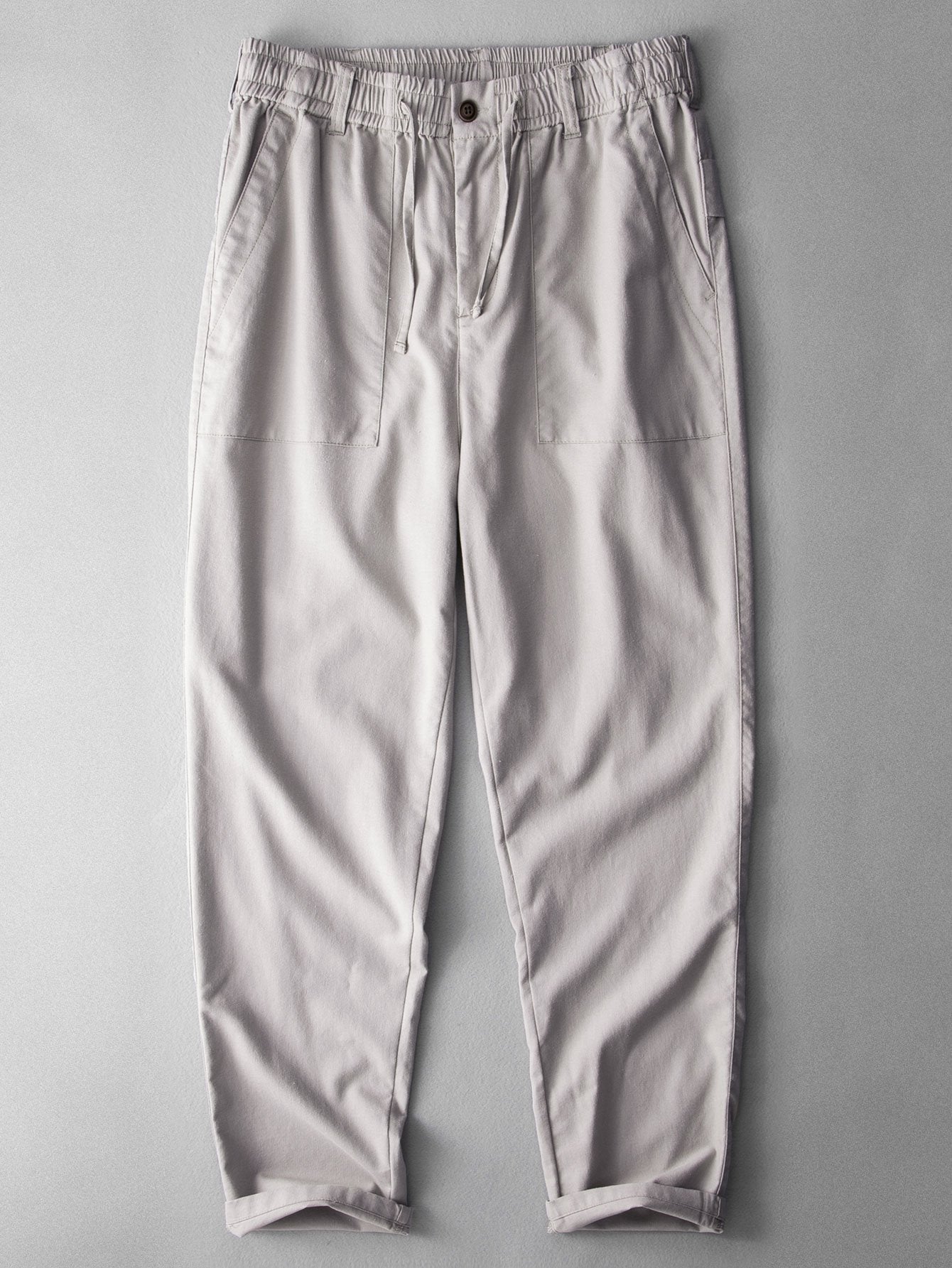 Straight Leg Linen Cotton Blend Pants