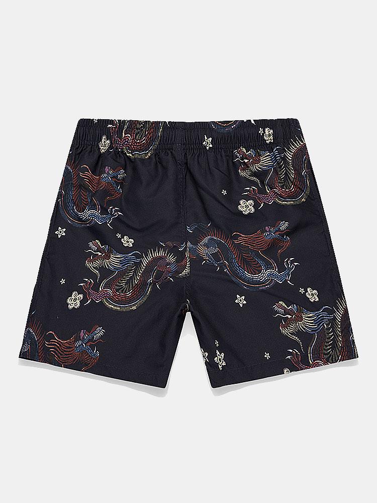 Short de bain à imprimé dragon