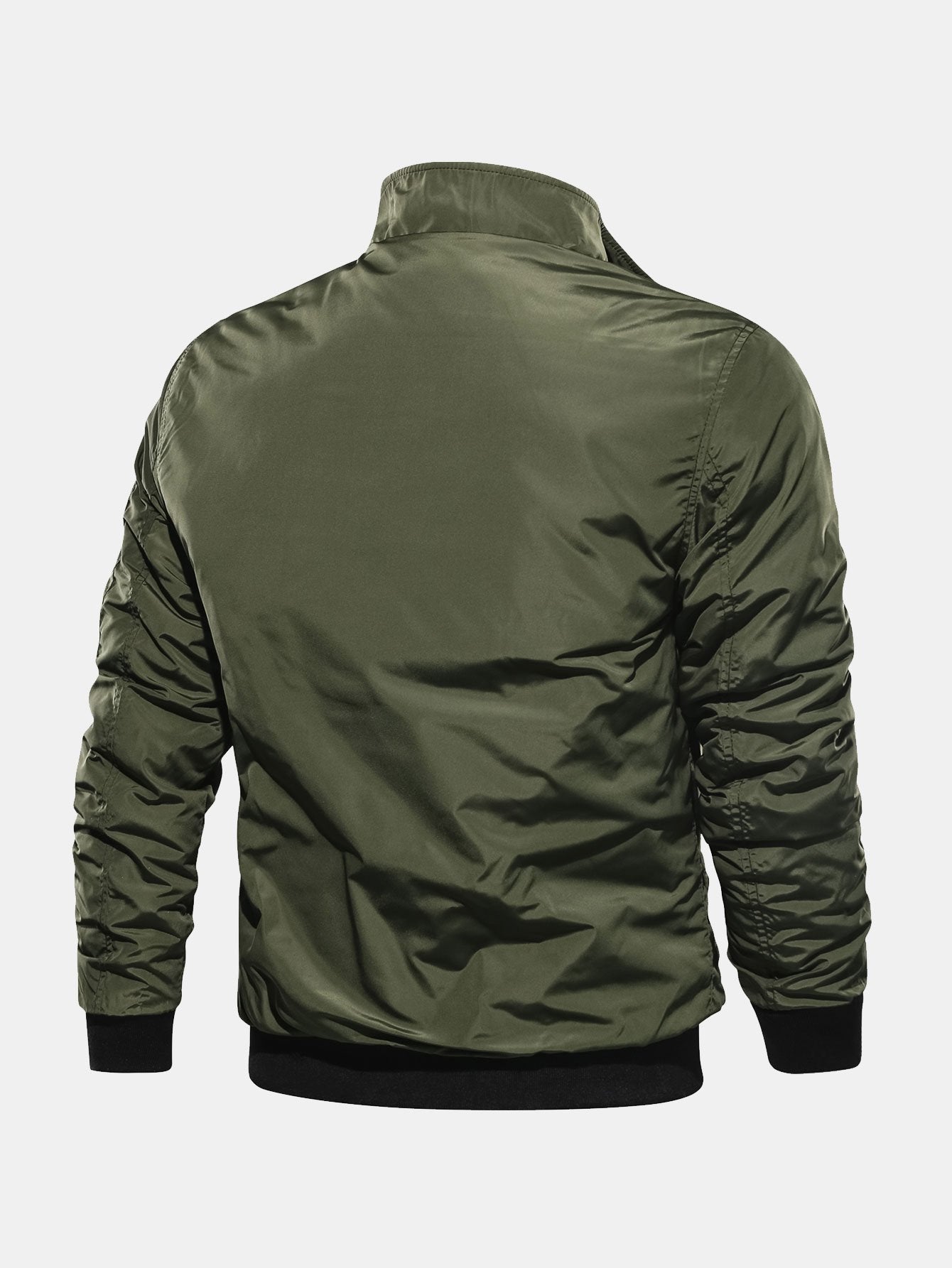 Quilted Lined Funnel Neck Bomber Jacket