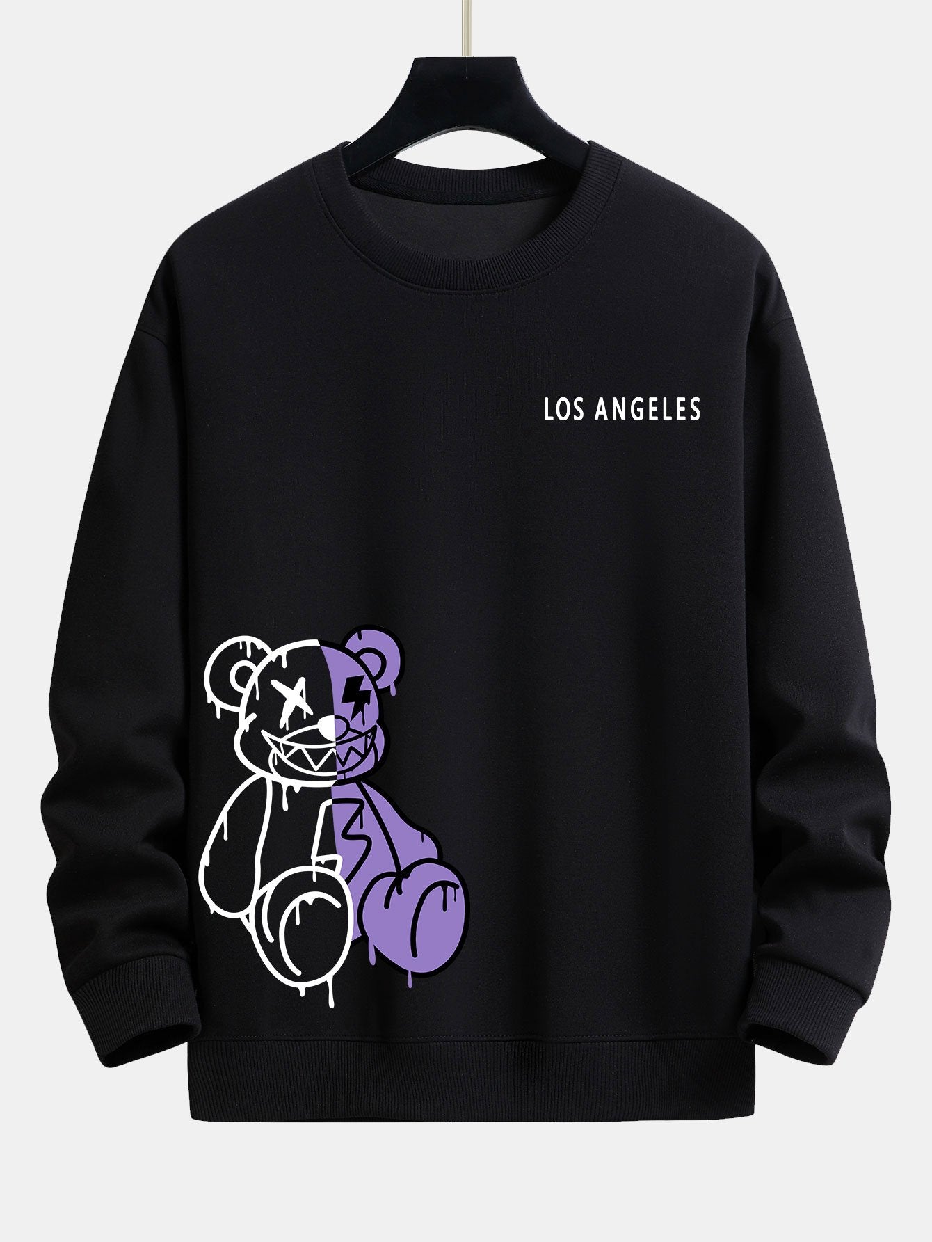 Los Angeles Dissolving Bear Print Relax Fit Sweatshirt