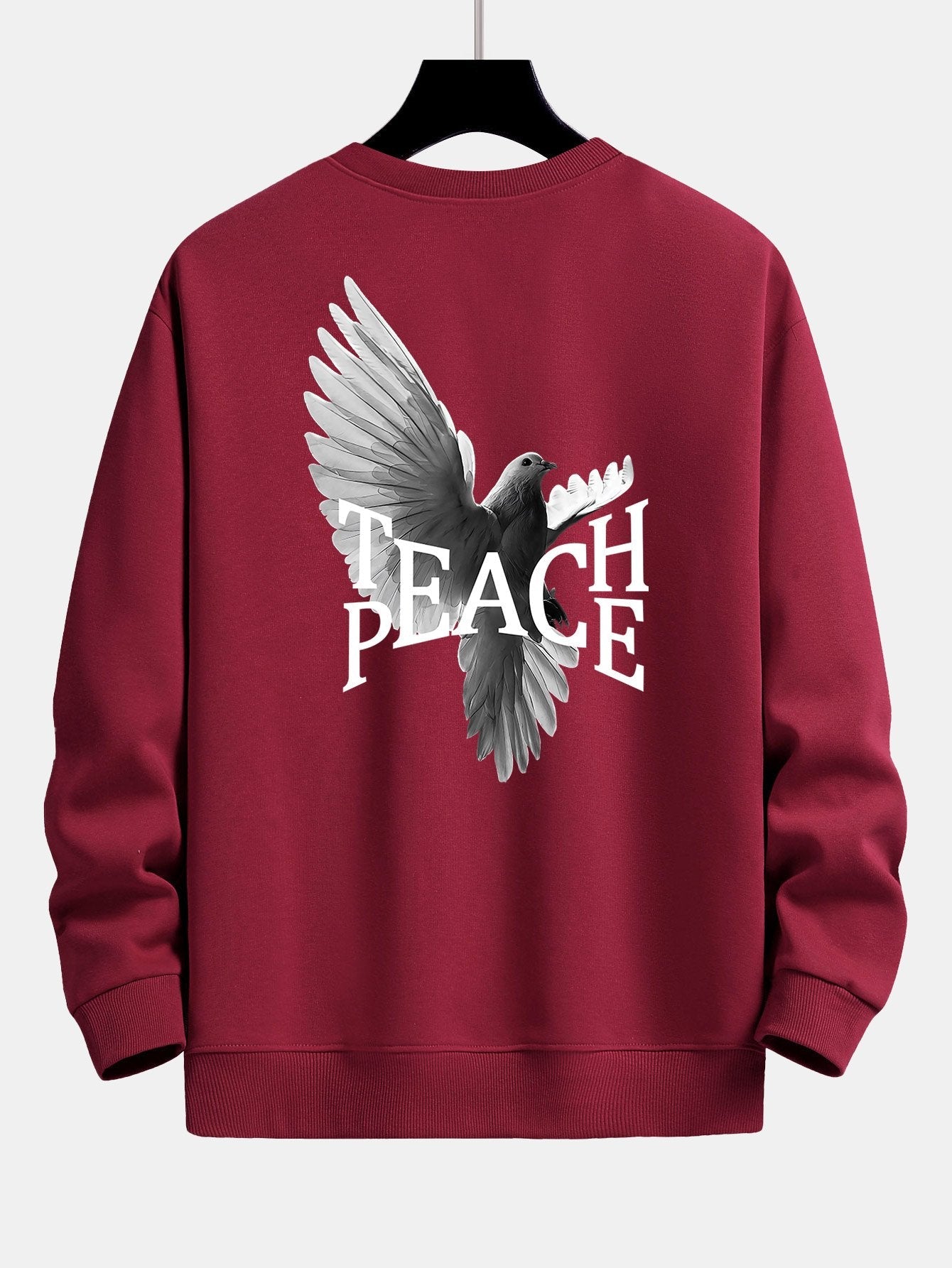 Sweat-shirt coupe décontractée à imprimé Peace Dove