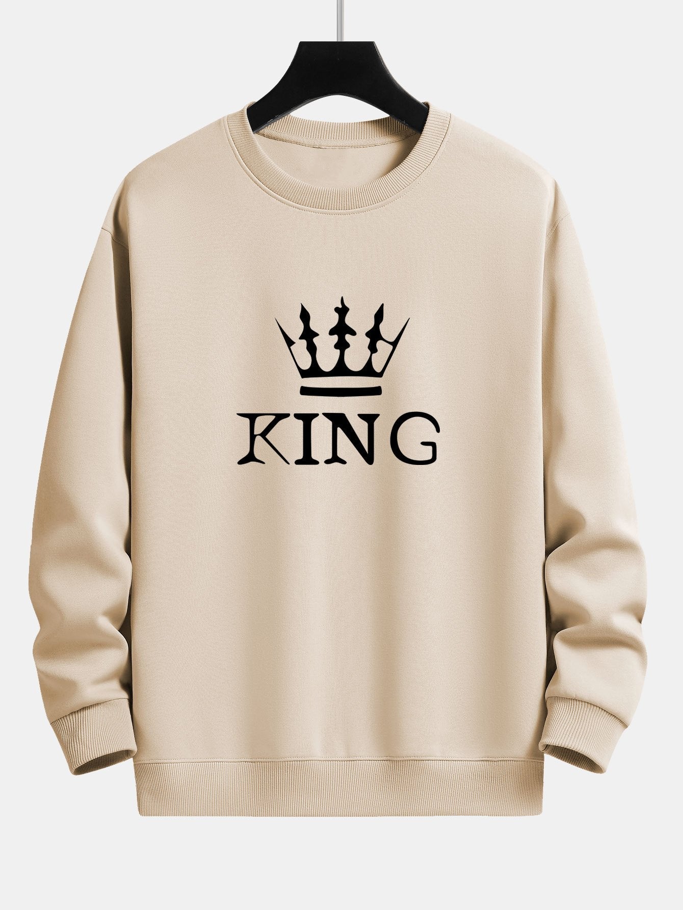 Sweat-shirt coupe décontractée à imprimé King Crown