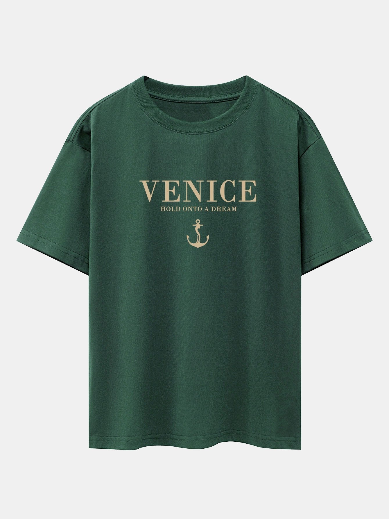 T-shirt oversize à épaules tombantes et imprimé ancre de Venise