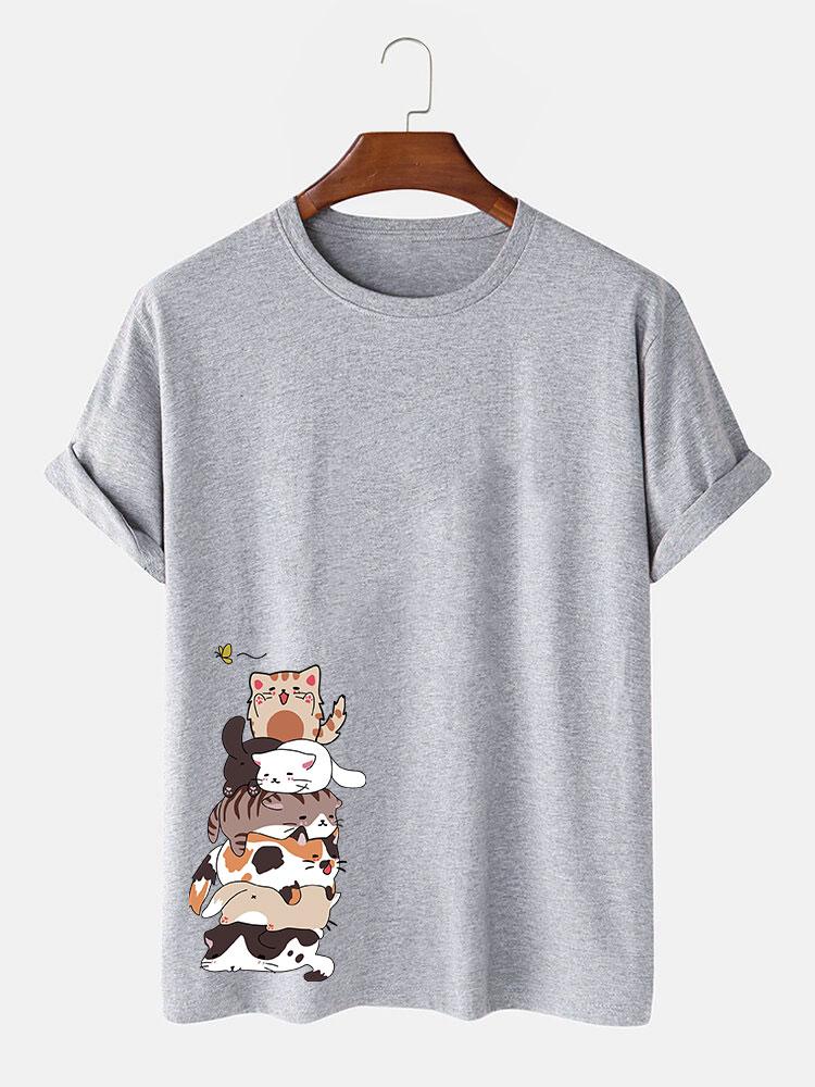 T-shirt imprimé chat de dessin animé