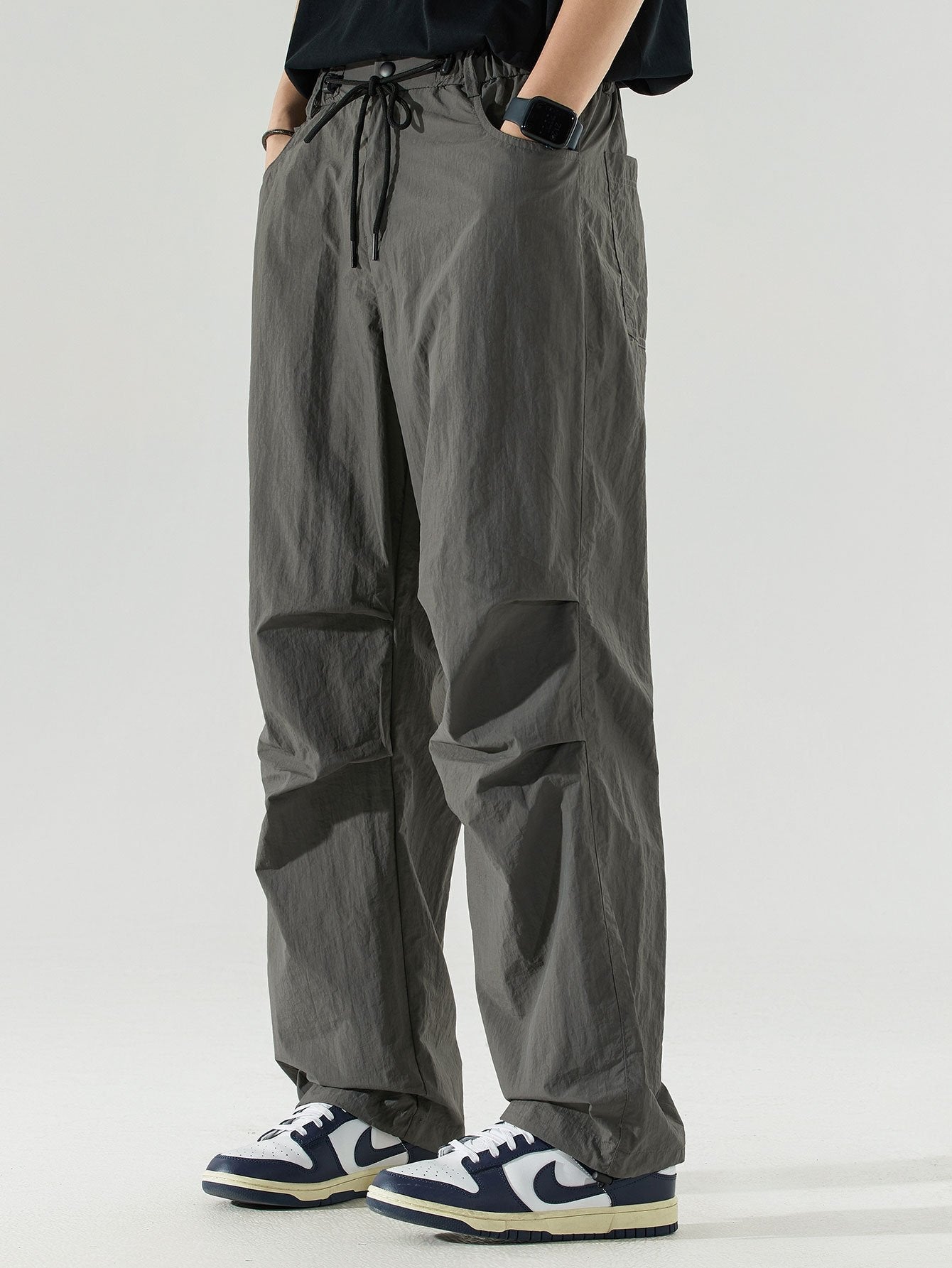 Elastic Waist Parachute Pants