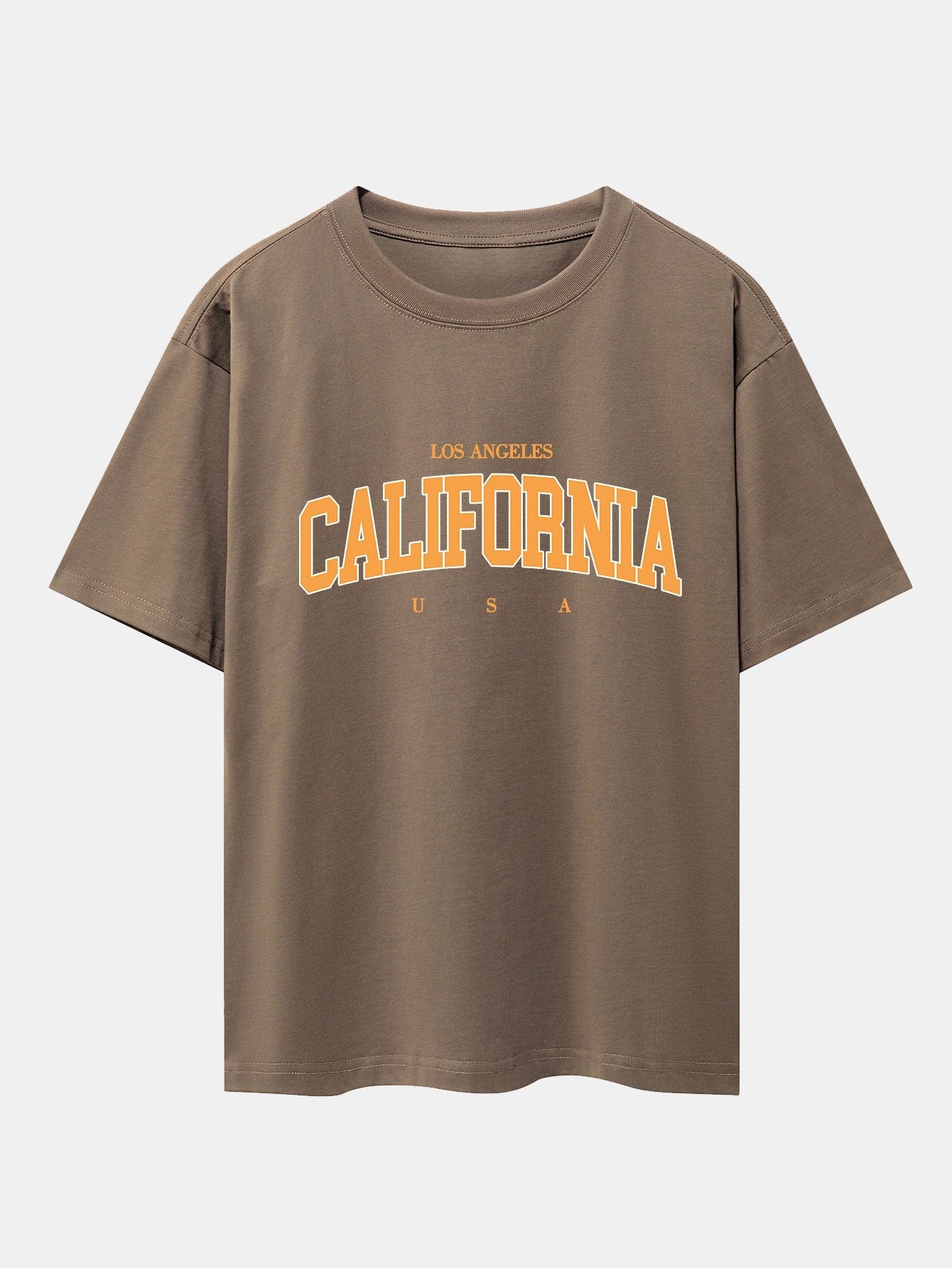 Los Angeles California Print Drop Shoulder Oversize T-Shirt