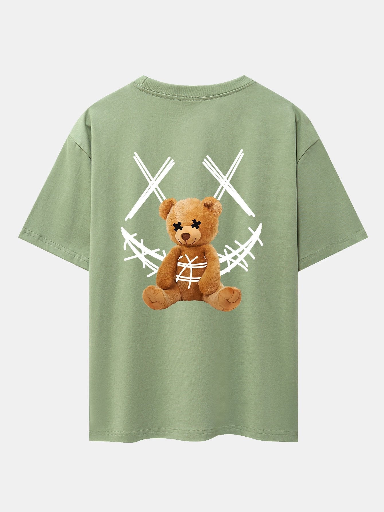 Smiley Bear Back Print Heavy Weight Oversize T-Shirt