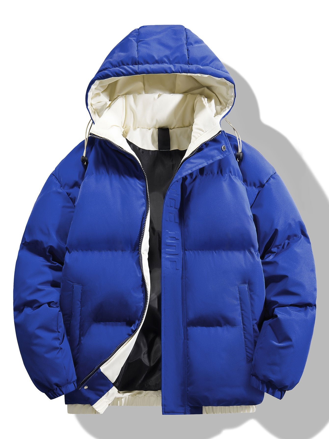 Contrast Hooded Puffer Coat