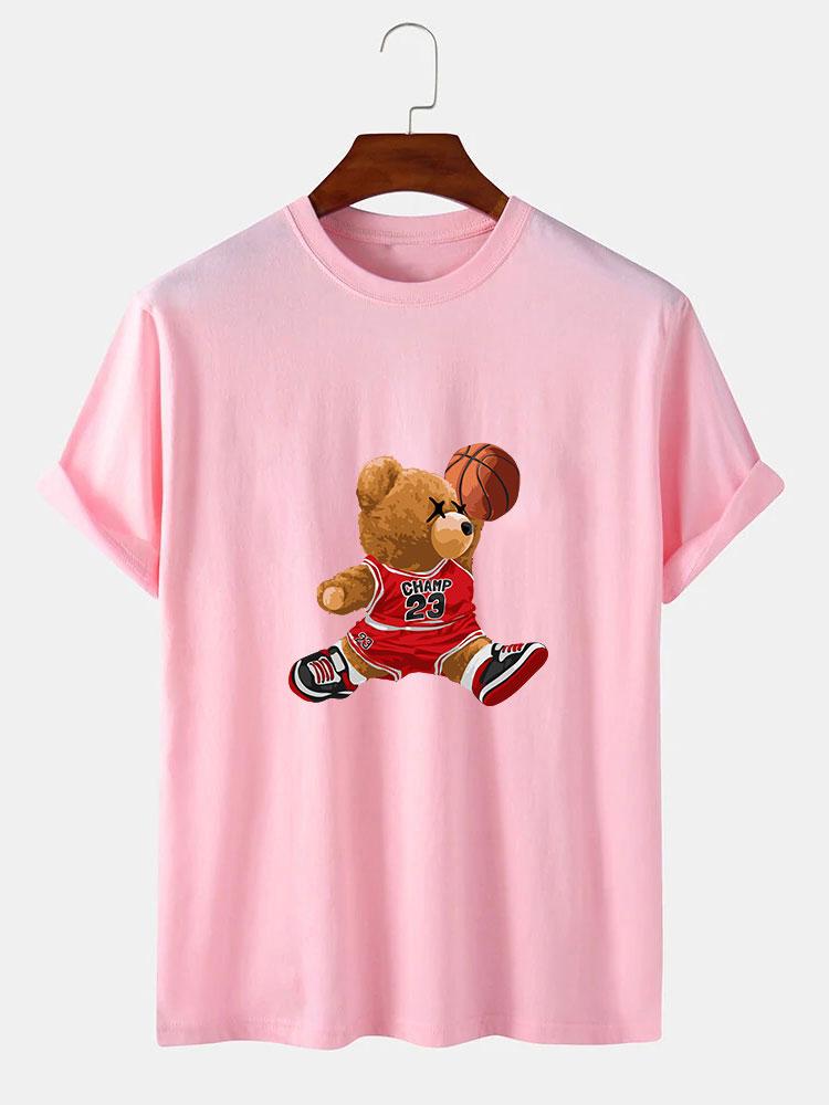 Basketball Player Bear Print T-Shirt