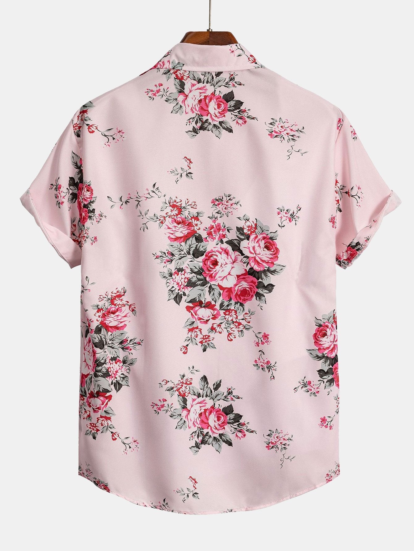 Chemise boutonnée à imprimé floral rose