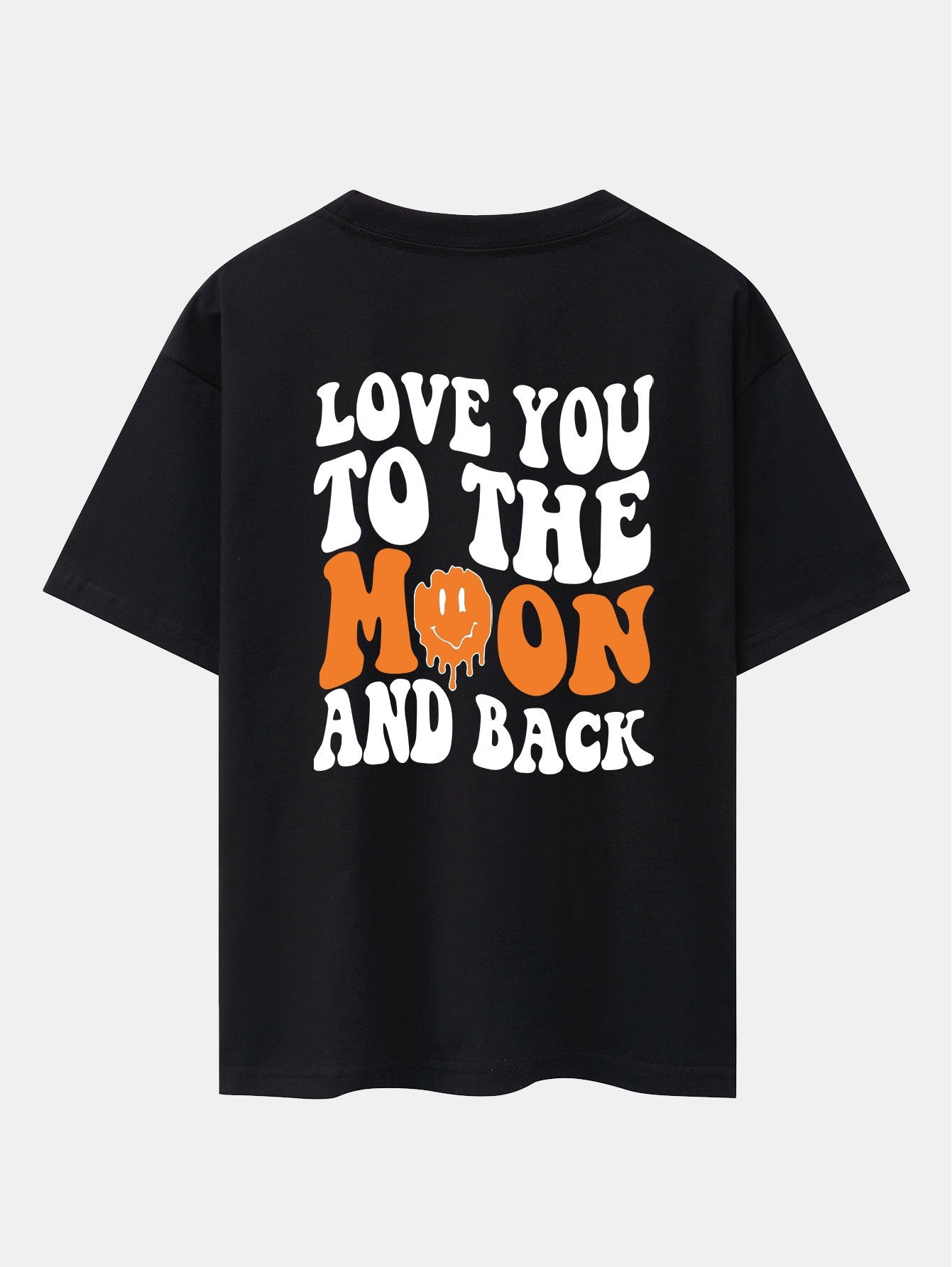 Smiley Slogan Back Print Drop Shoulder Oversize T-Shirt