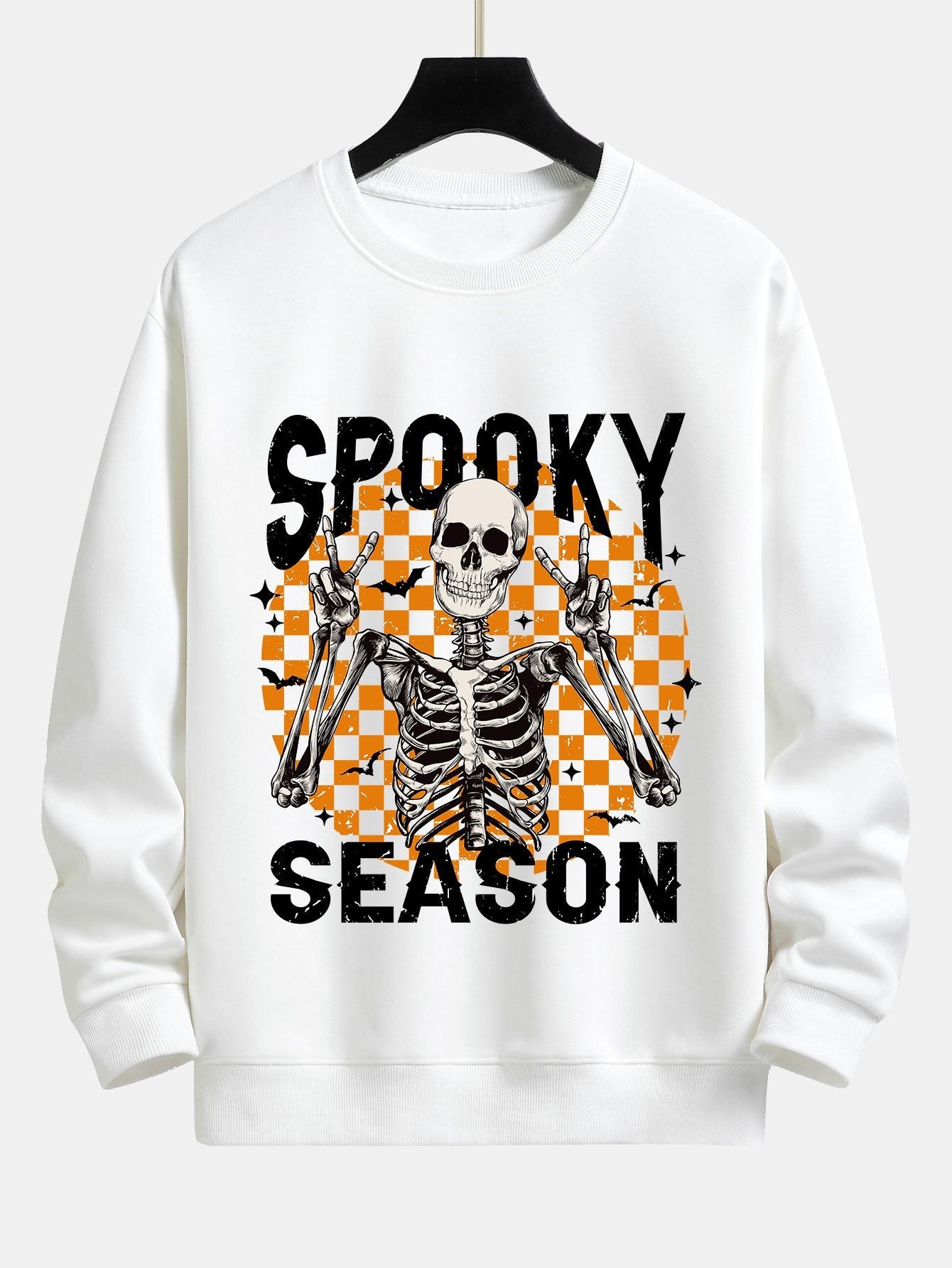 Sweat-shirt coupe décontractée à imprimé squelette Spooky Season