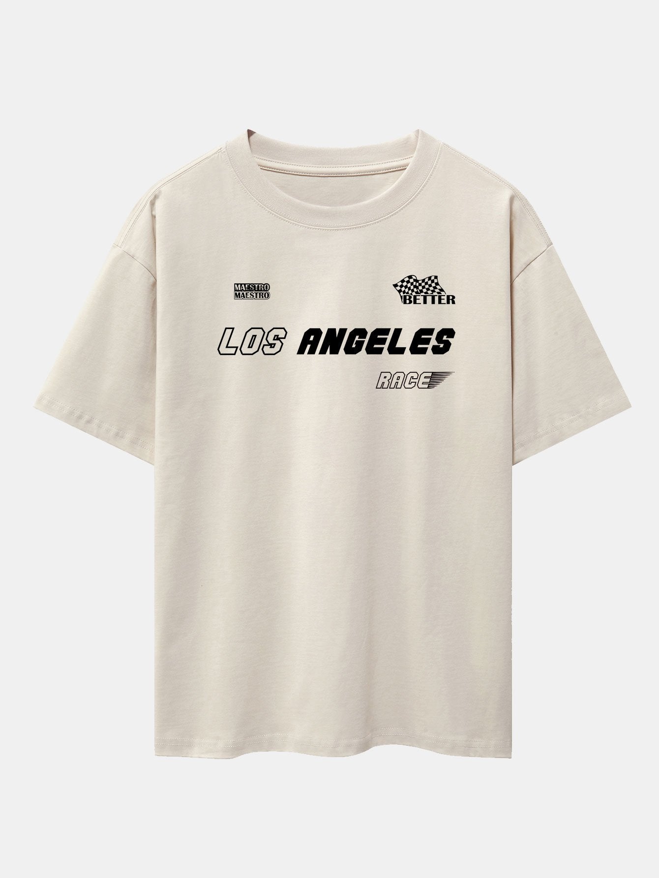 Los Angeles Slogan Print Drop Shoulder Oversize T-Shirt