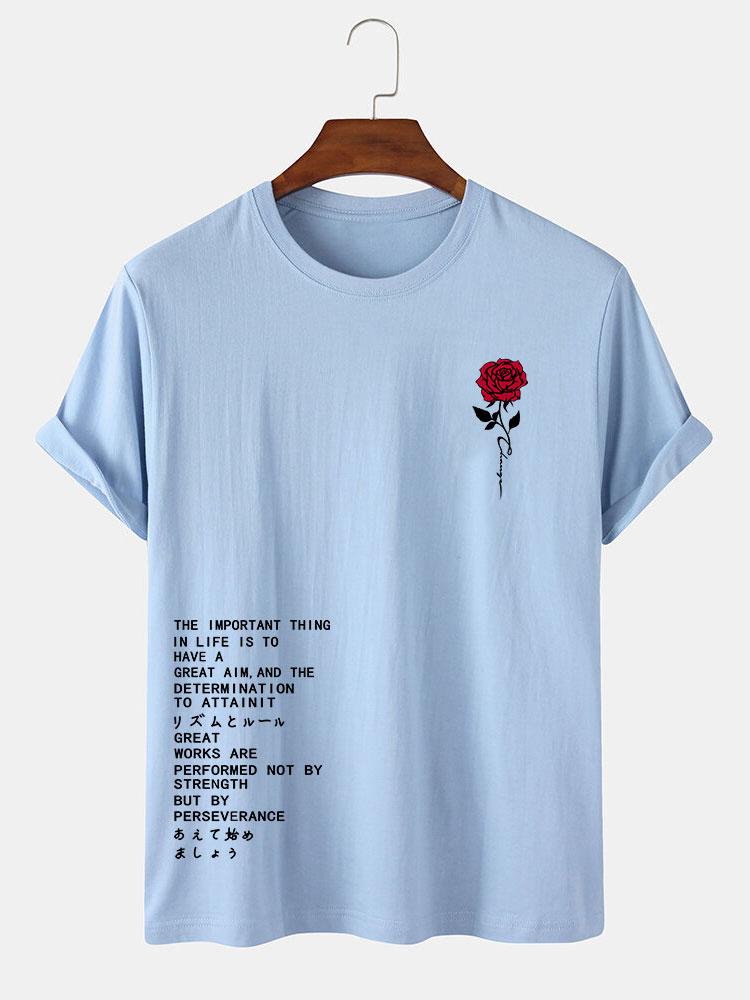 Rose Slogan Print T-Shirt