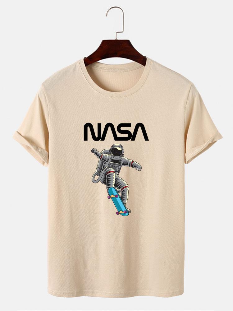 NASA Skateboard Astronaut Print T-Shirt