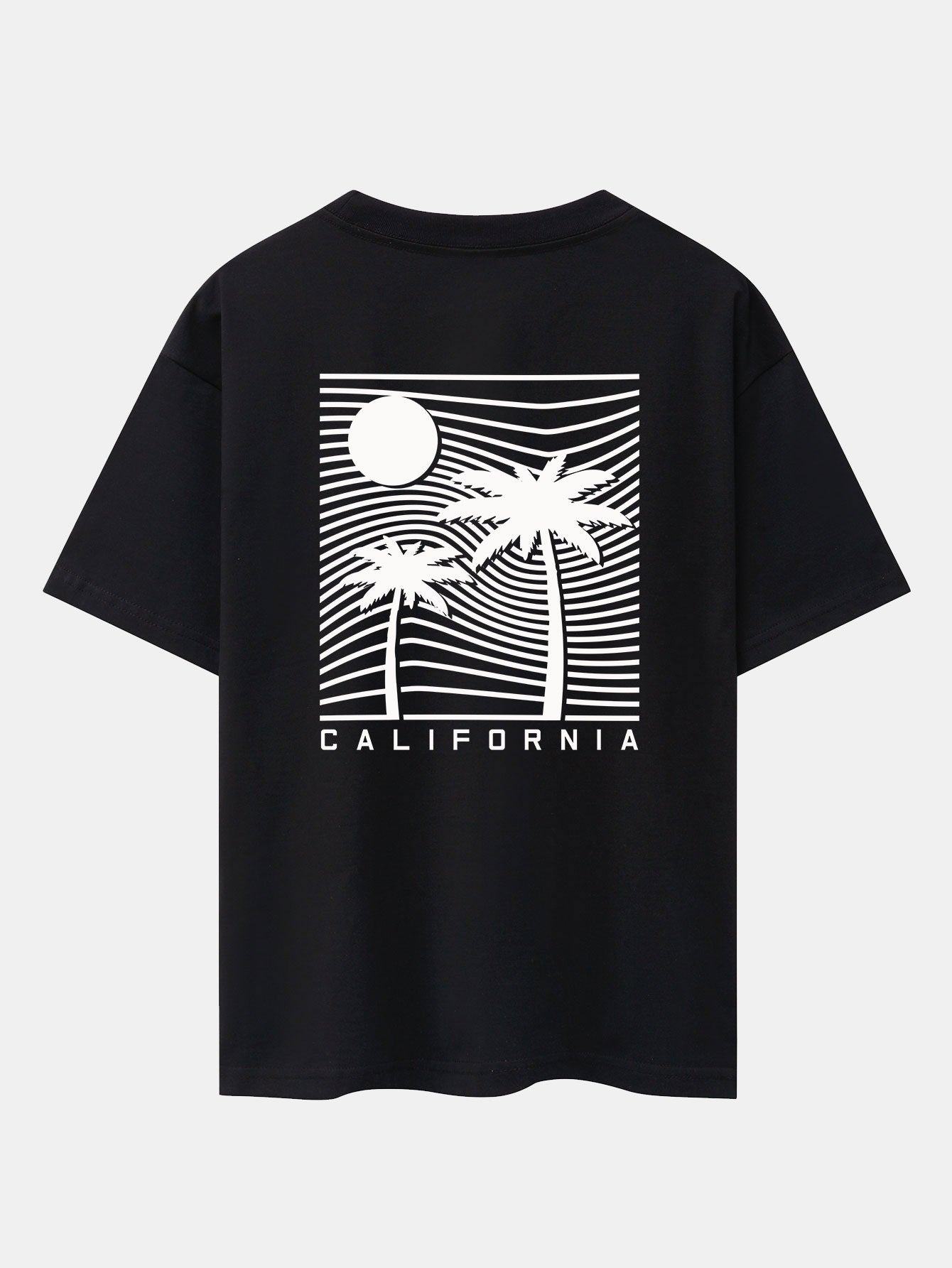 California Palm Tree Back Print Heavy Weight Oversize T-Shirt