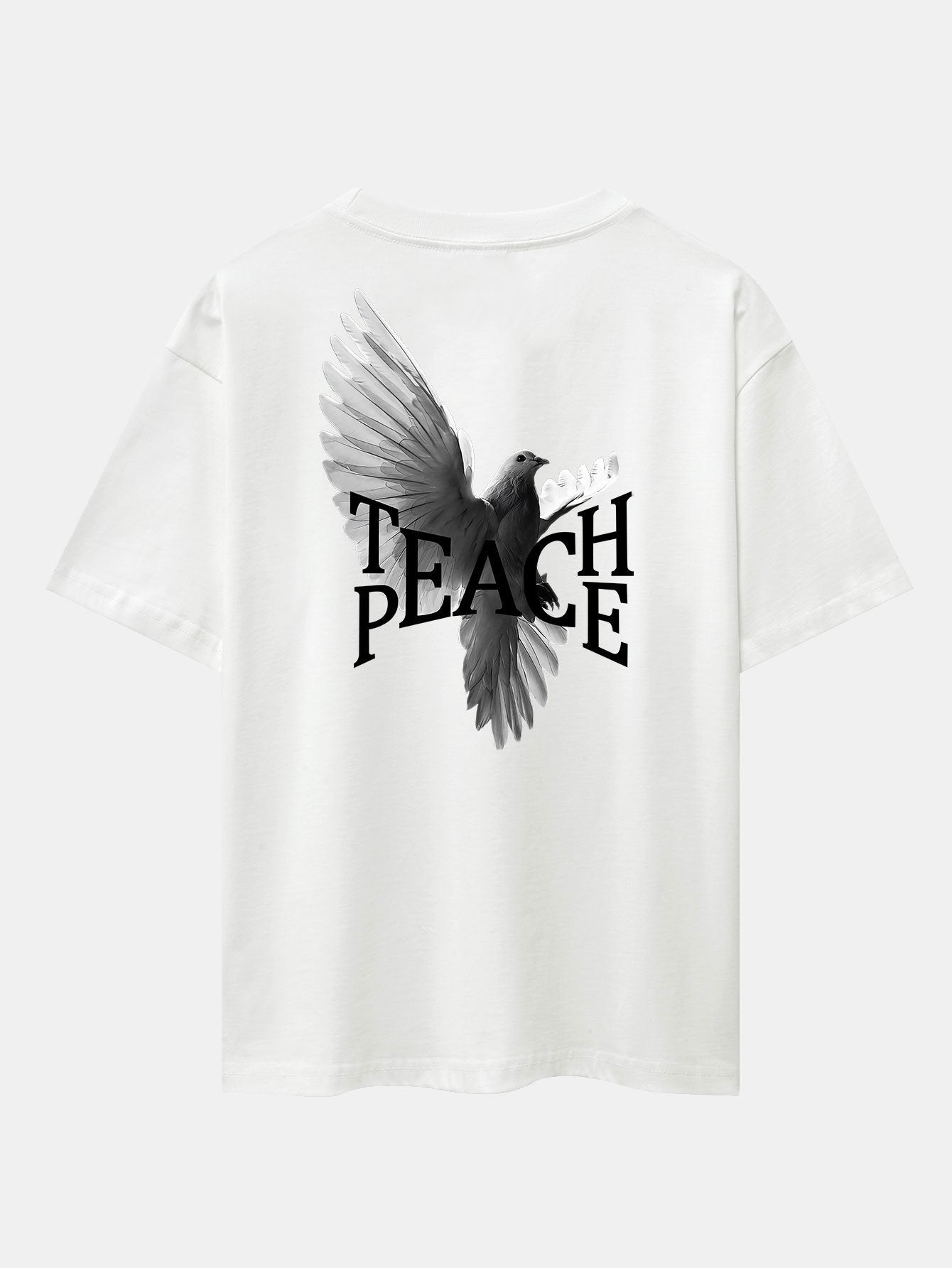 T-shirt oversize à épaules tombantes et imprimé au dos avec slogan Pigeon 