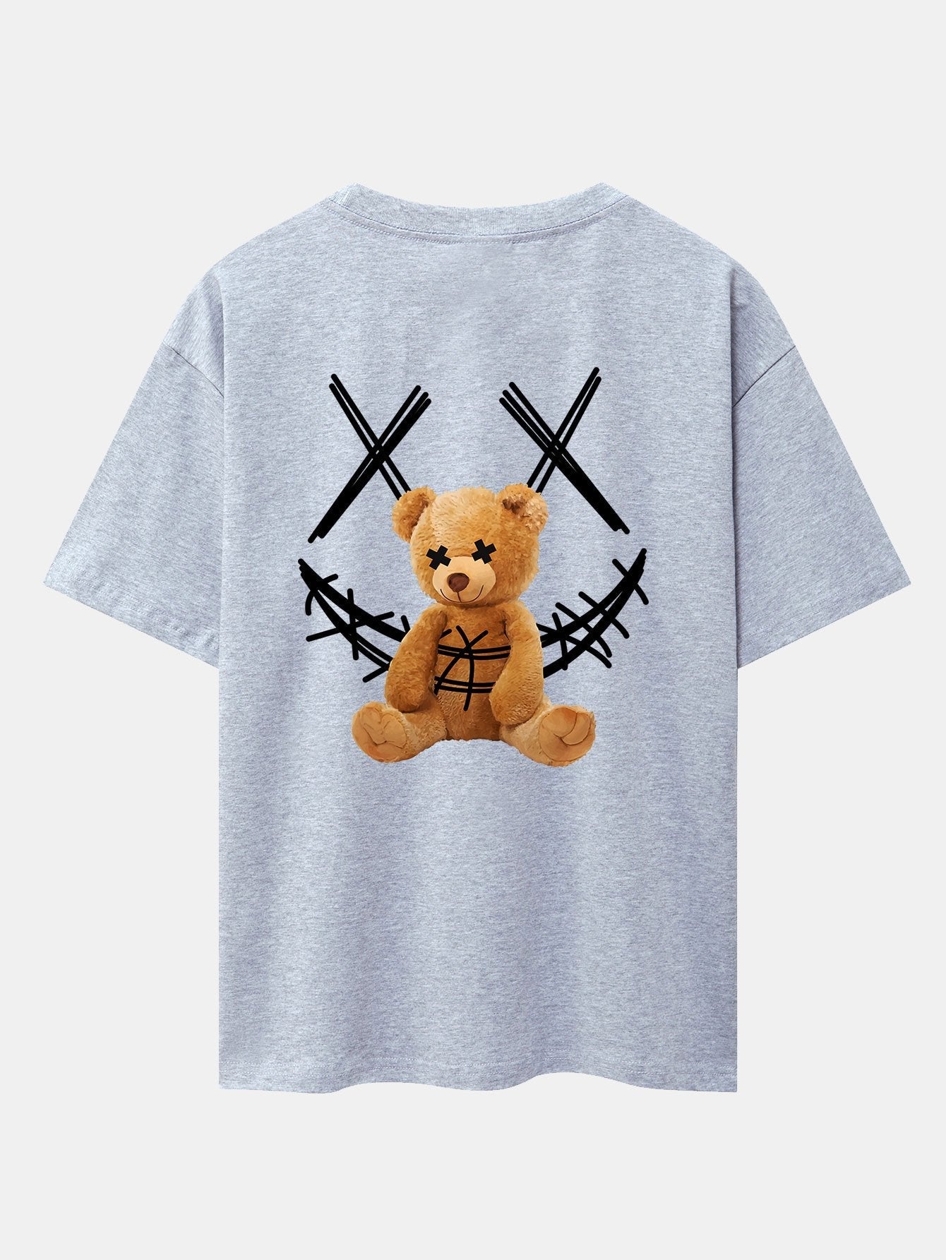 Smiley Bear Back Print Heavy Weight Oversize T-Shirt