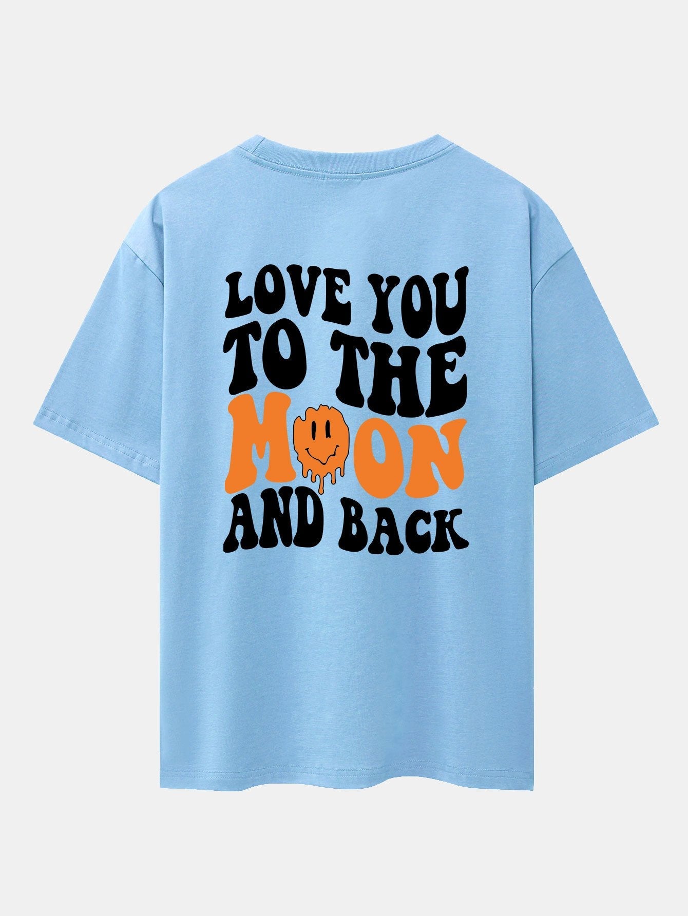 Smiley Slogan Back Print Drop Shoulder Oversize T-Shirt