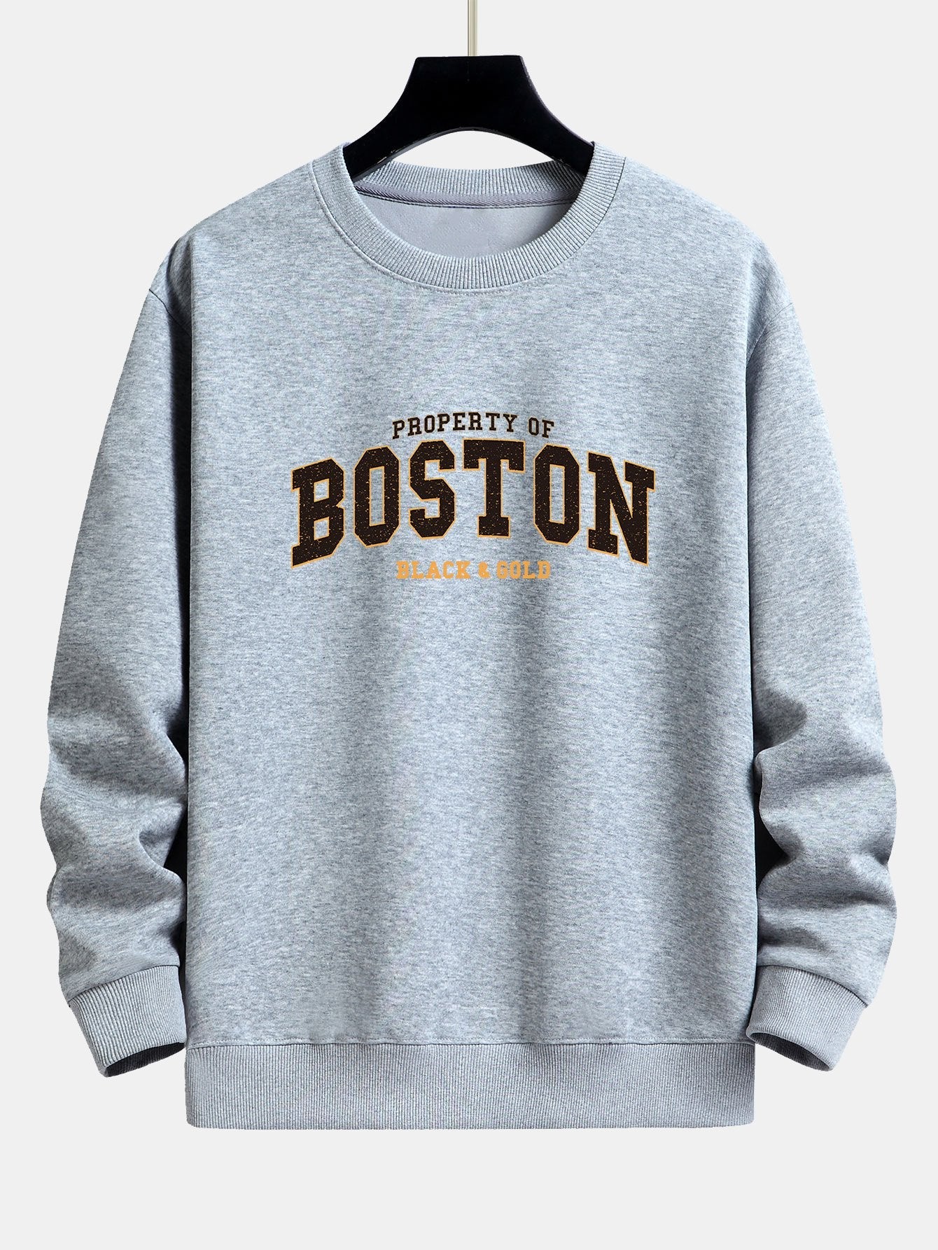 Sweat-shirt coupe décontractée à imprimé Boston