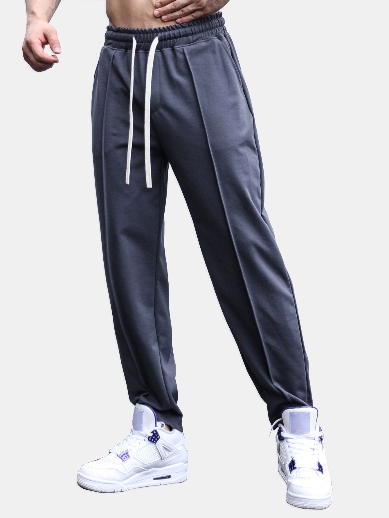 Tapered Jogger Pants With Pintuck