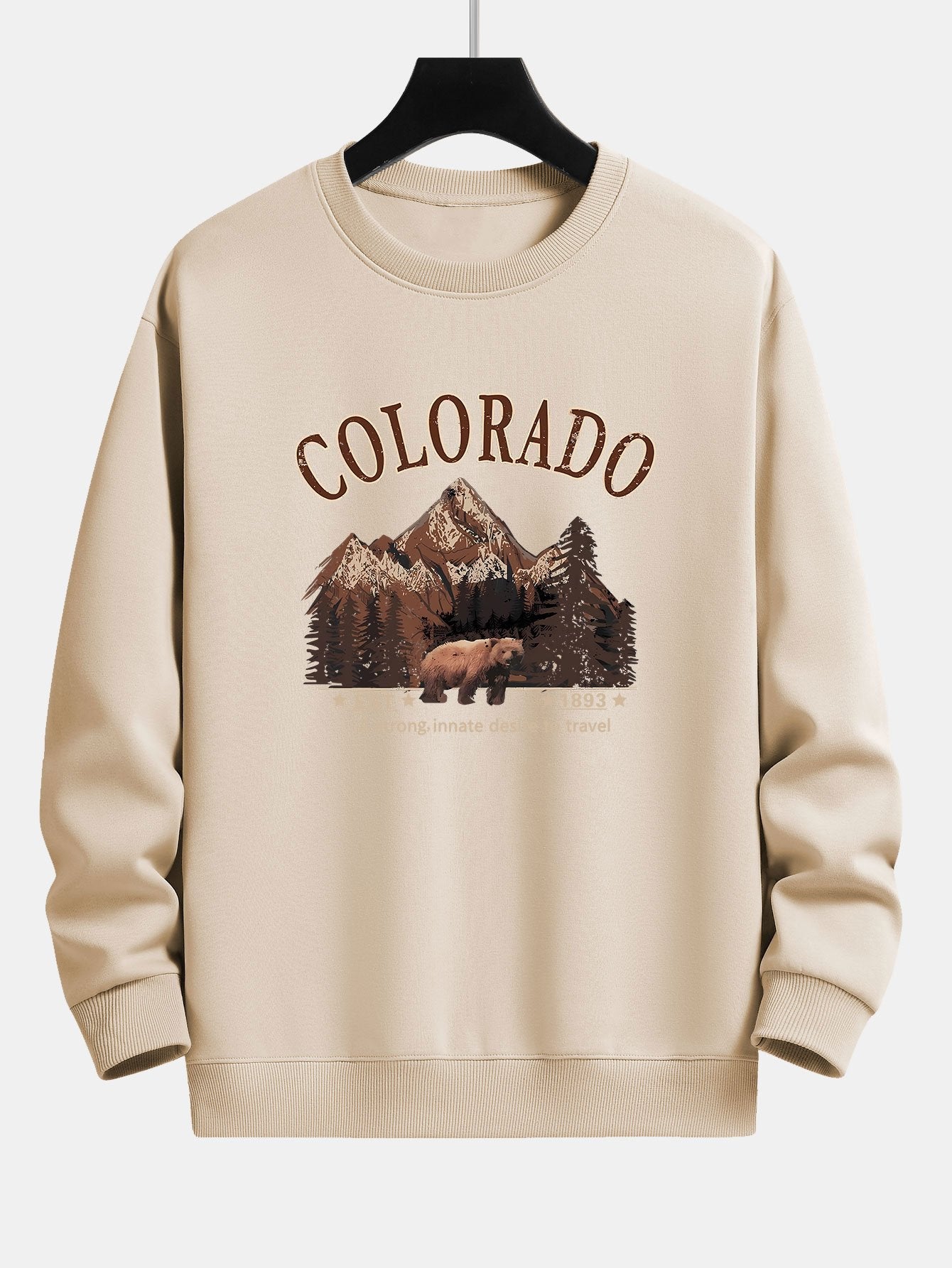 Sweat-shirt coupe décontractée à imprimé ours du Colorado