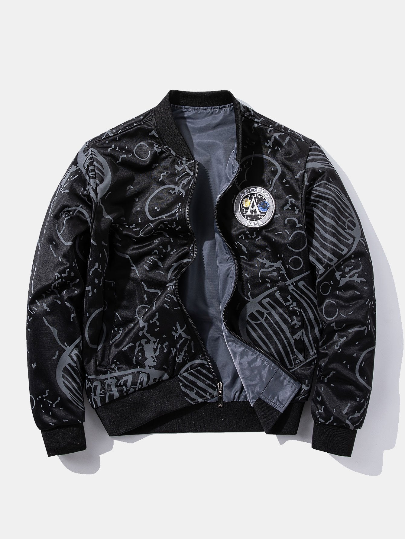 Blouson aviateur réversible à patch brodé de la NASA