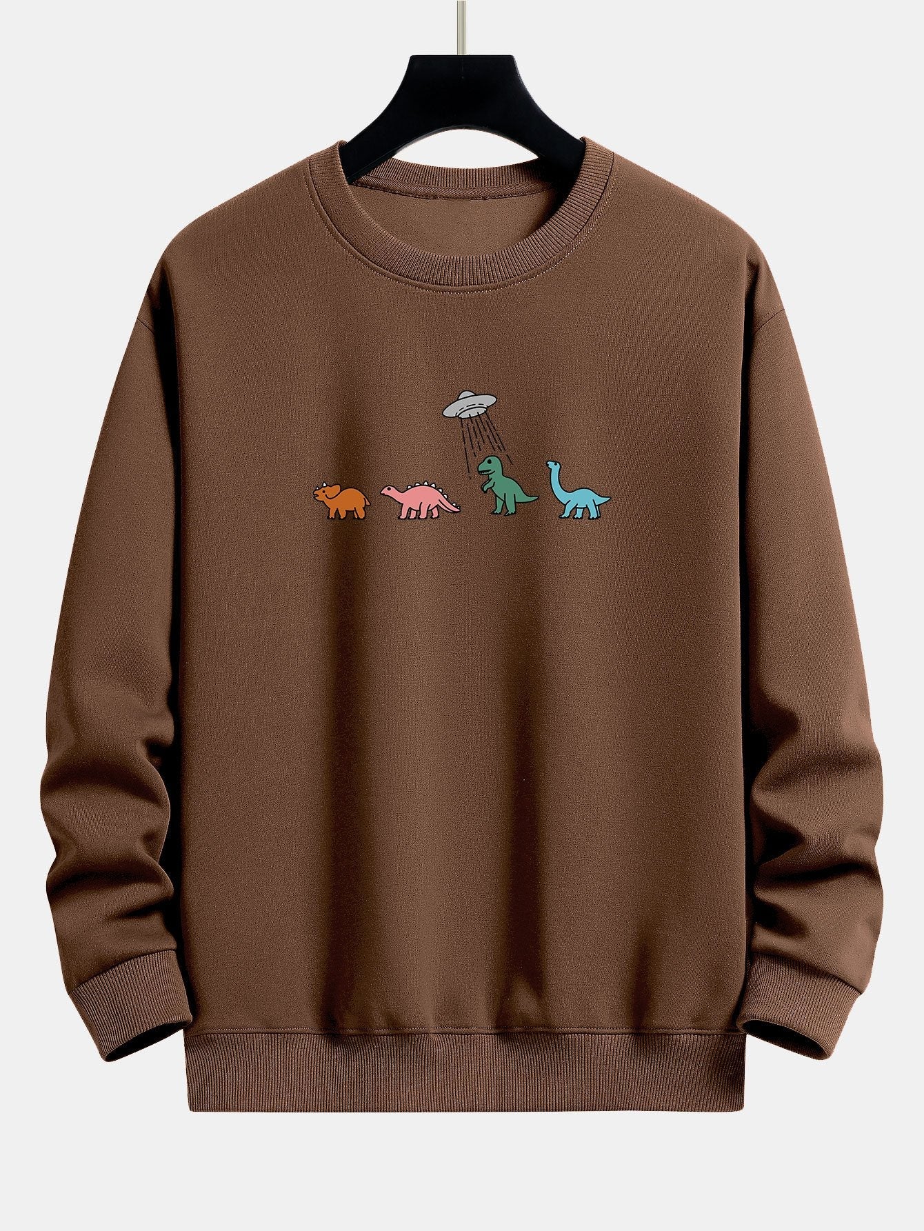 Sweat-shirt coupe décontractée à imprimé dinosaure