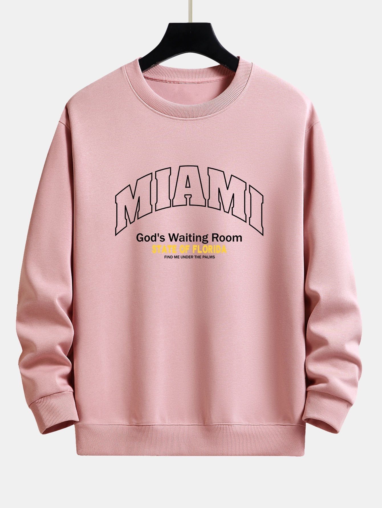 Sweat-shirt coupe décontractée à imprimé slogan Miami