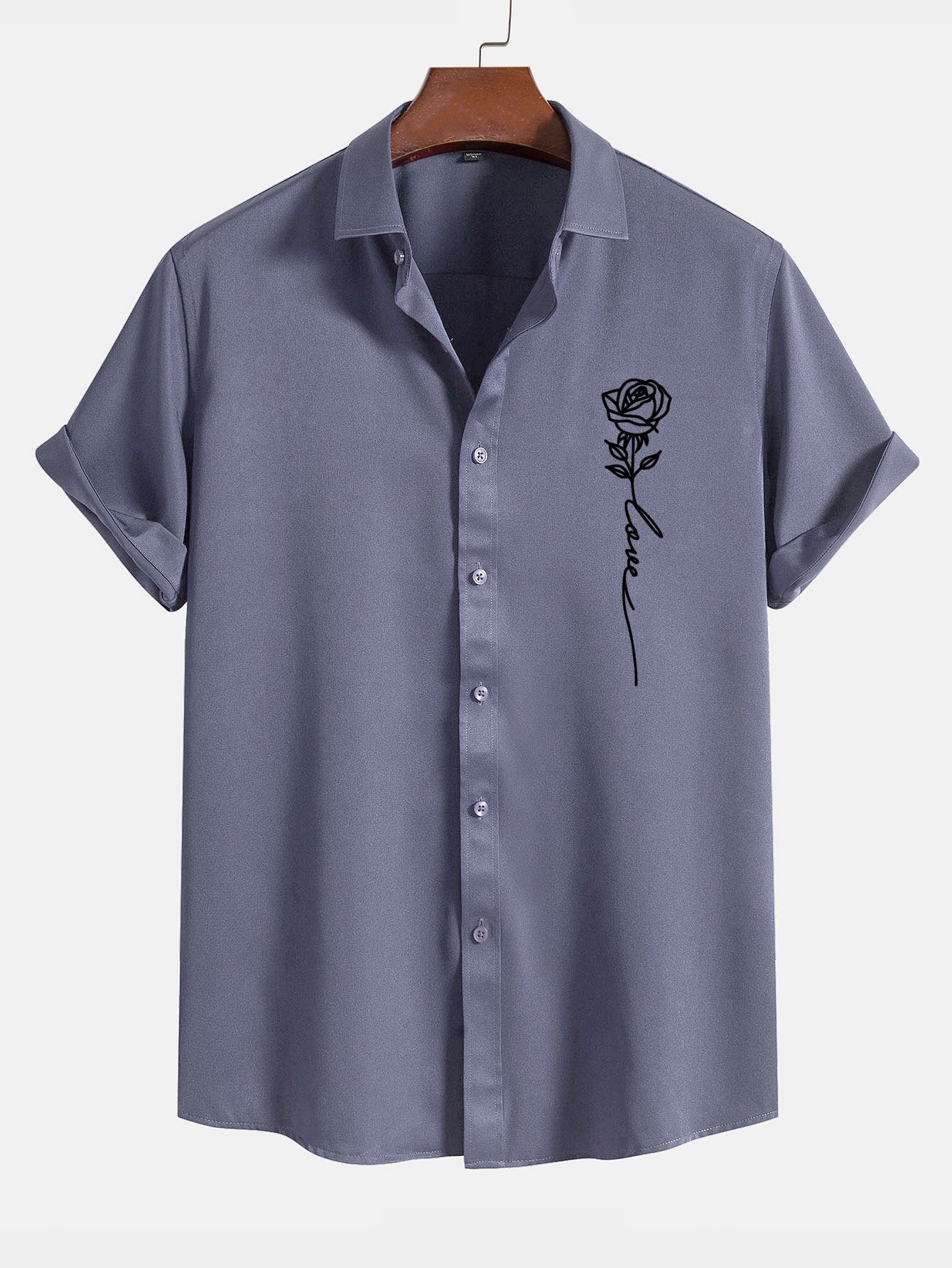 Chemise boutonnée à imprimé Rose Love