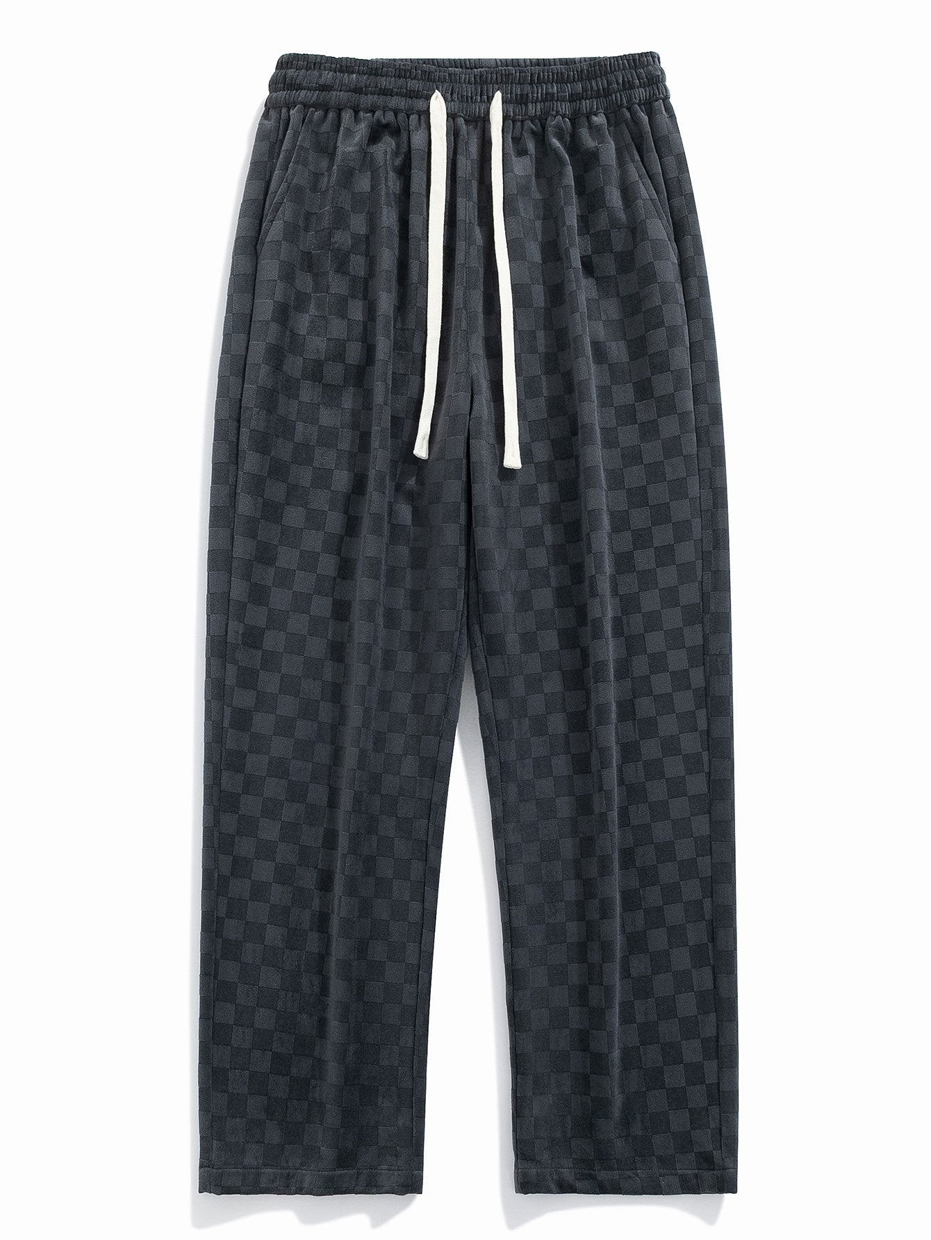 Pantalon droit à damier