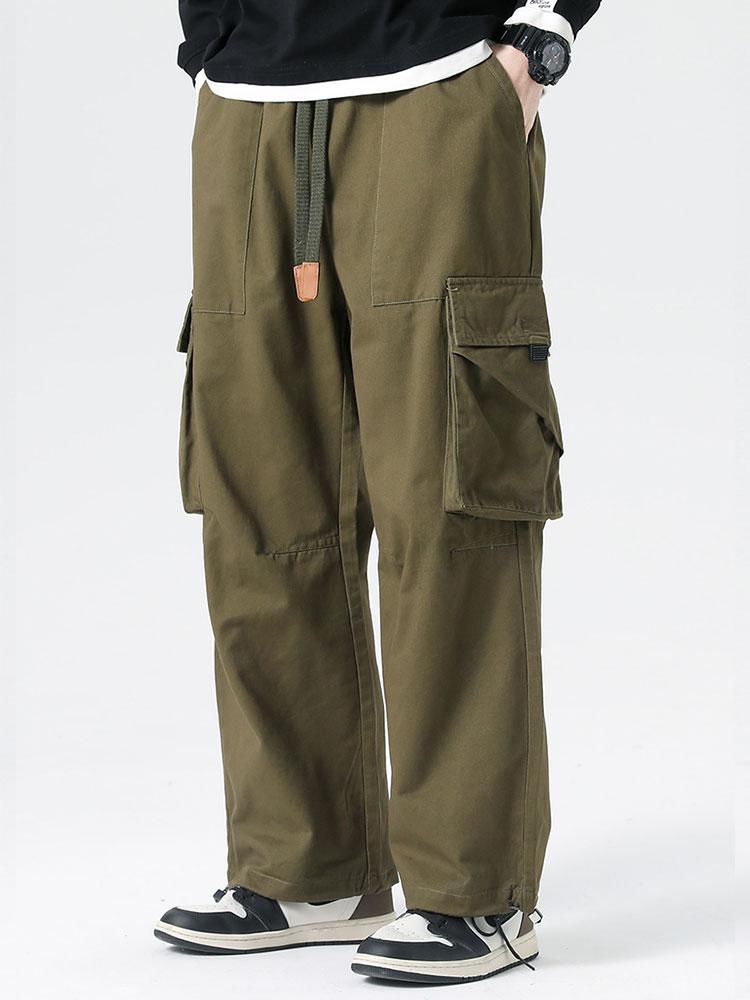 Elastic Drawstring Cuff Parachute Cargo Pants