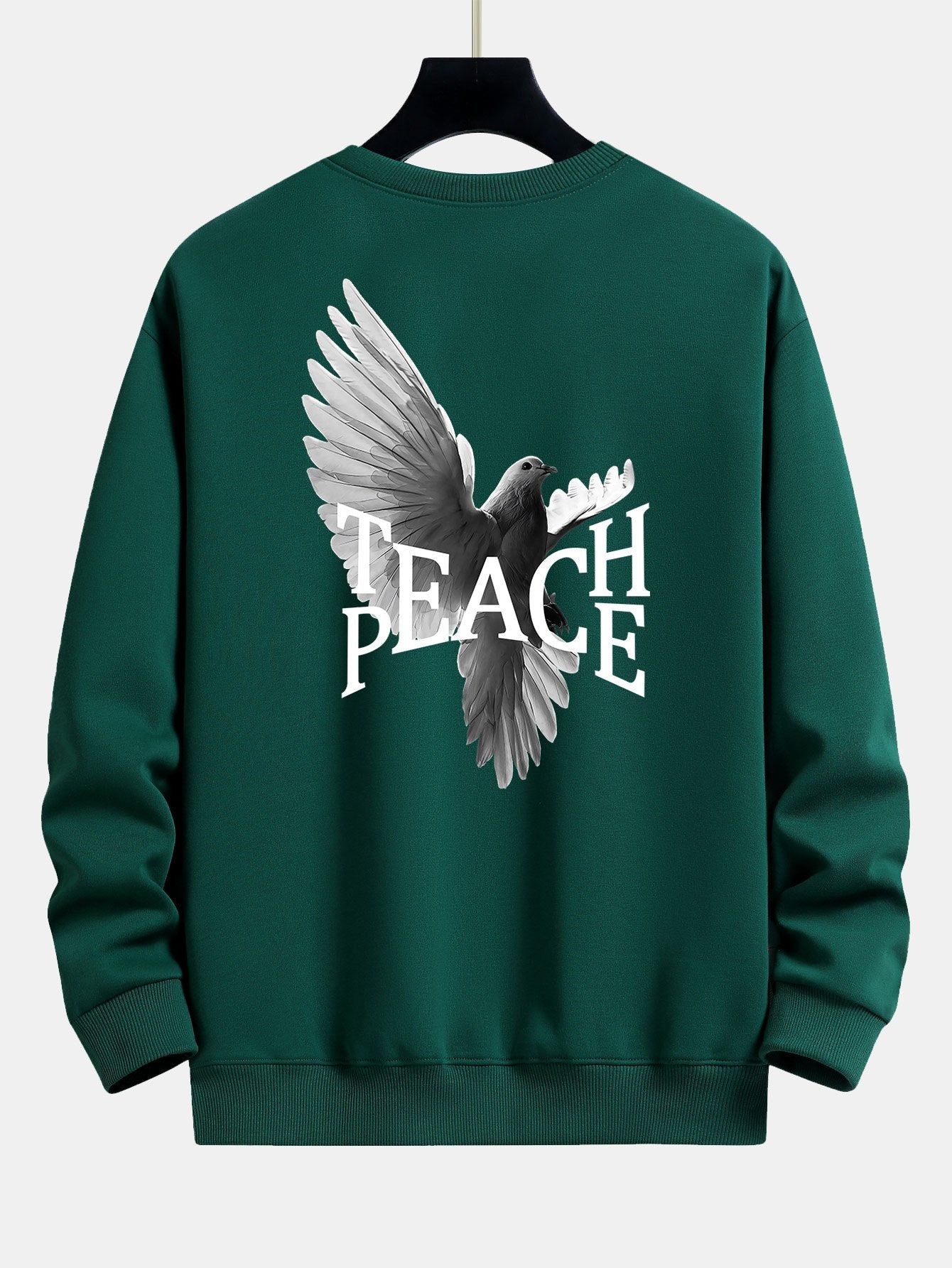 Sweat-shirt coupe décontractée à imprimé Peace Dove