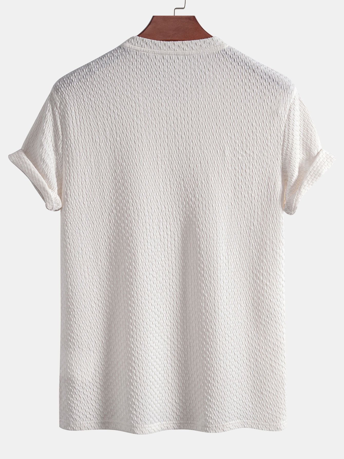 Checkerboard Textured Knitted T-shirt