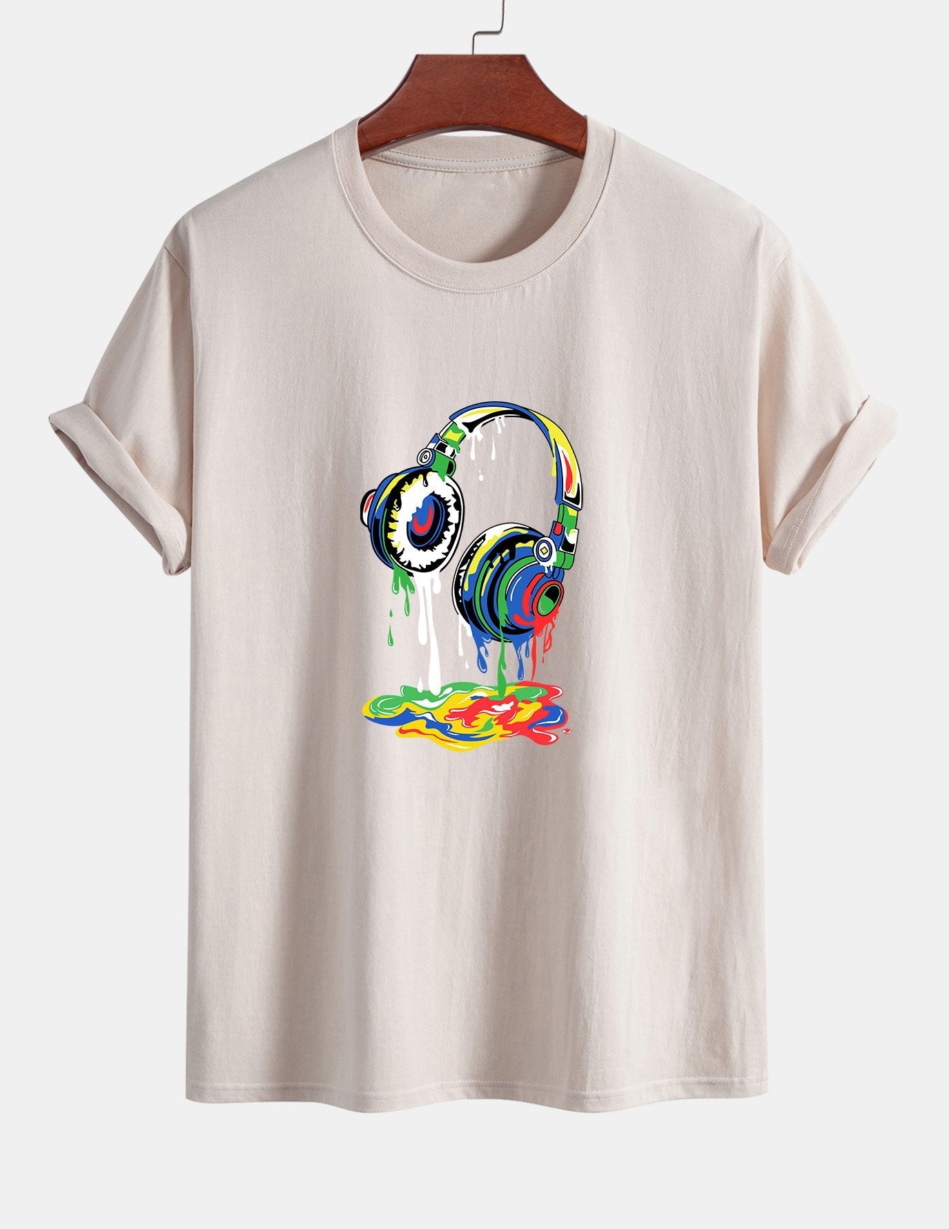 T-shirt en coton à imprimé casque dissolvant coupe classique