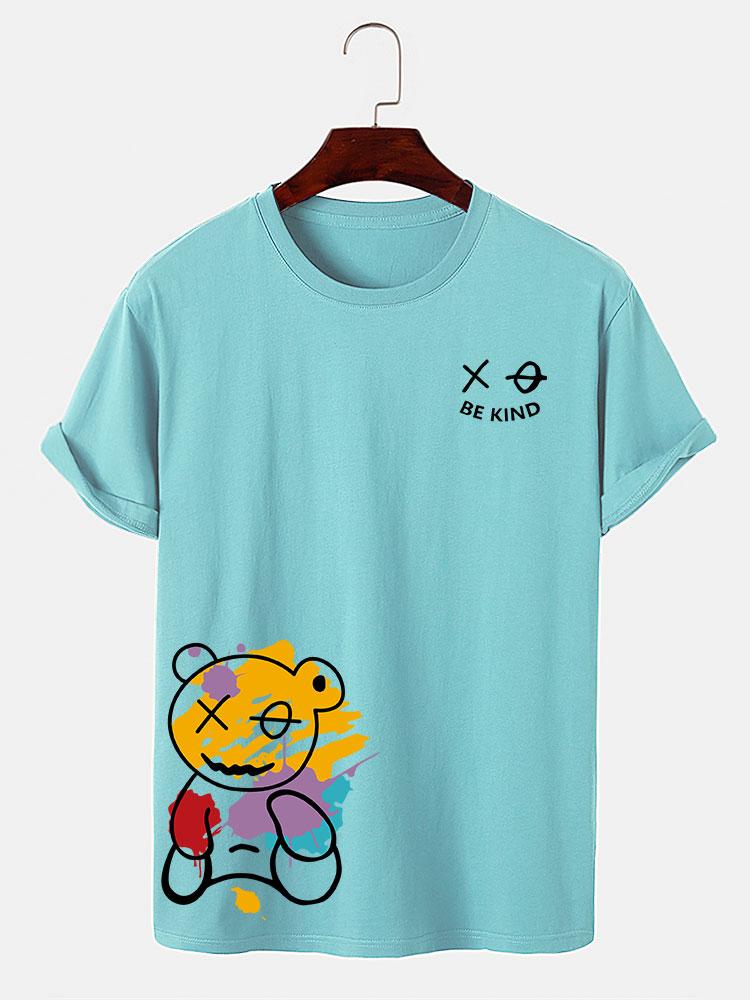 Regular Fit Graffiti Bear Print T-Shirt