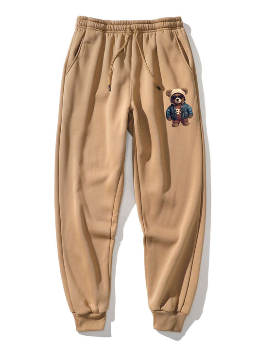 Pantalon de jogging imprimé veste en cuir Bear In