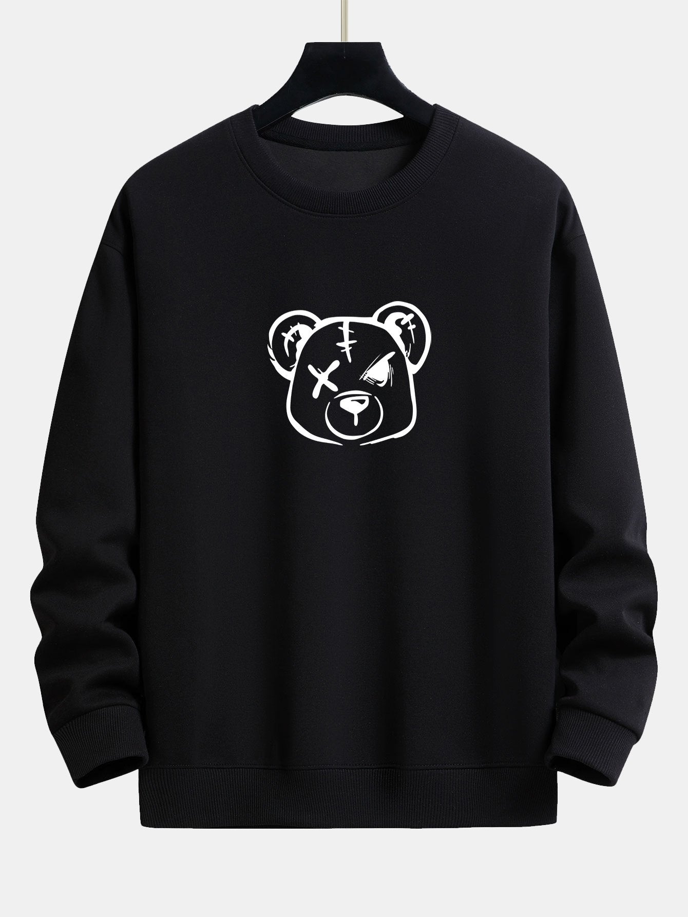 Simple Bear Print Relax Fit Sweatshirt