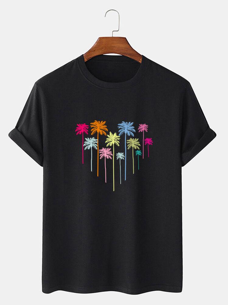 Colorful Palm Tree Print T-Shirt