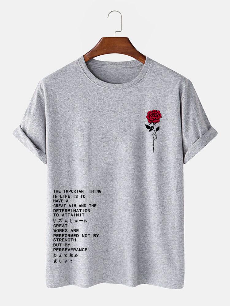 Rose Slogan Print T-Shirt