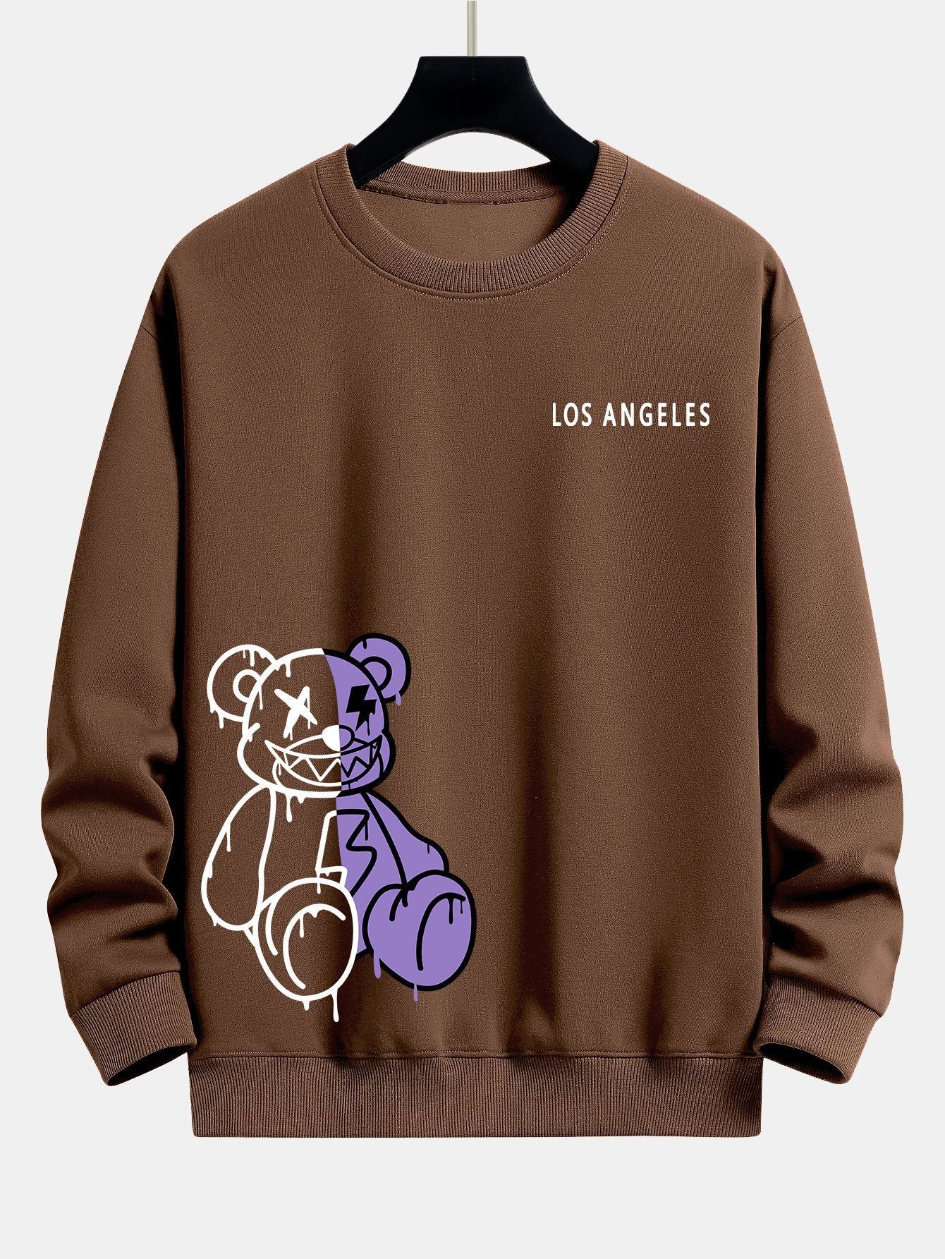 Los Angeles Dissolving Bear Print Relax Fit Sweatshirt