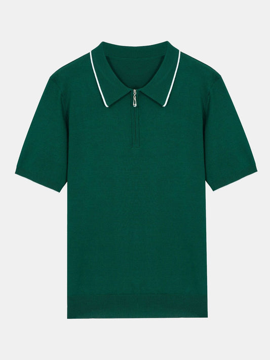 Polo pull zippé uni