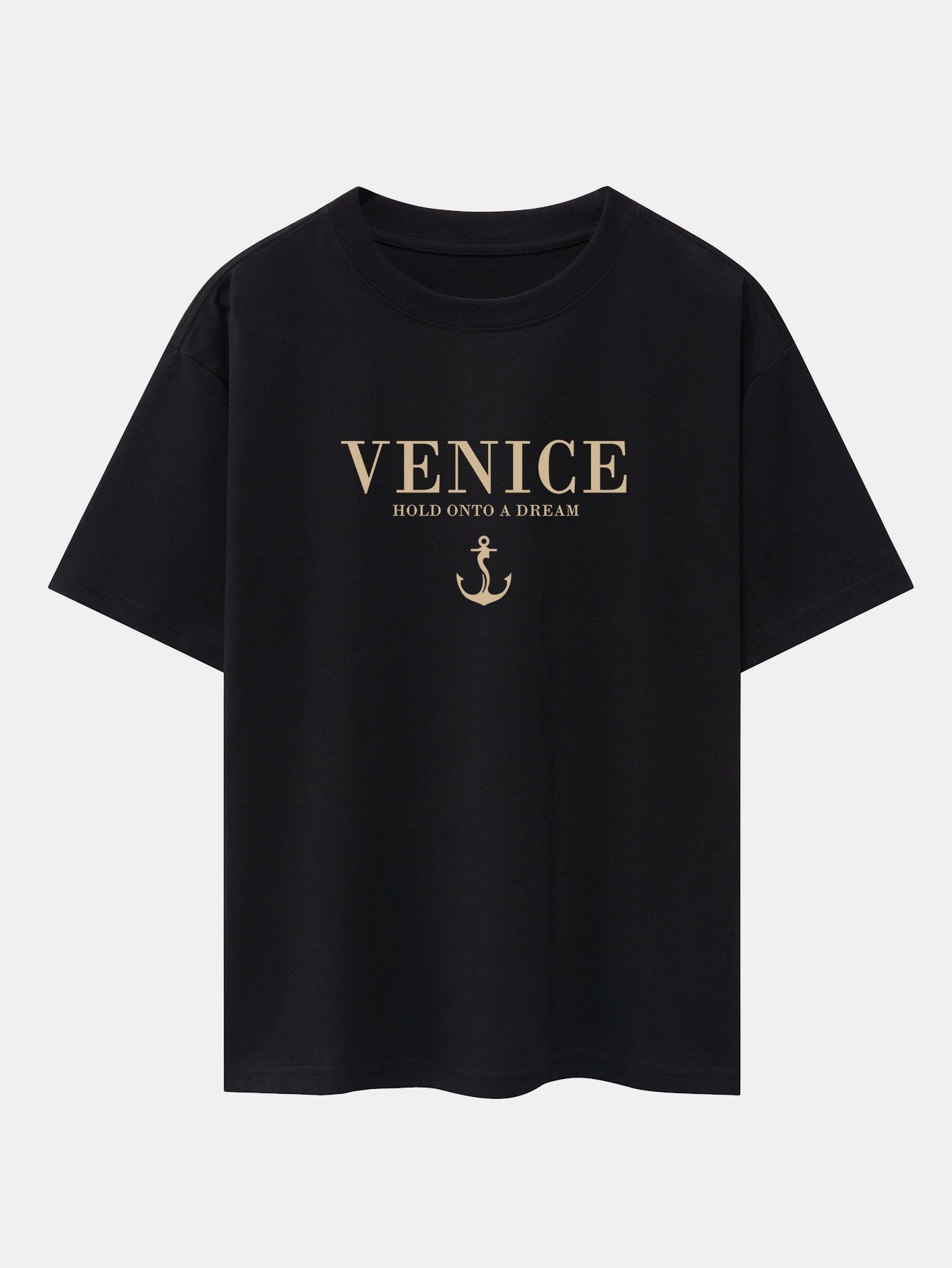 T-shirt oversize à épaules tombantes et imprimé ancre de Venise