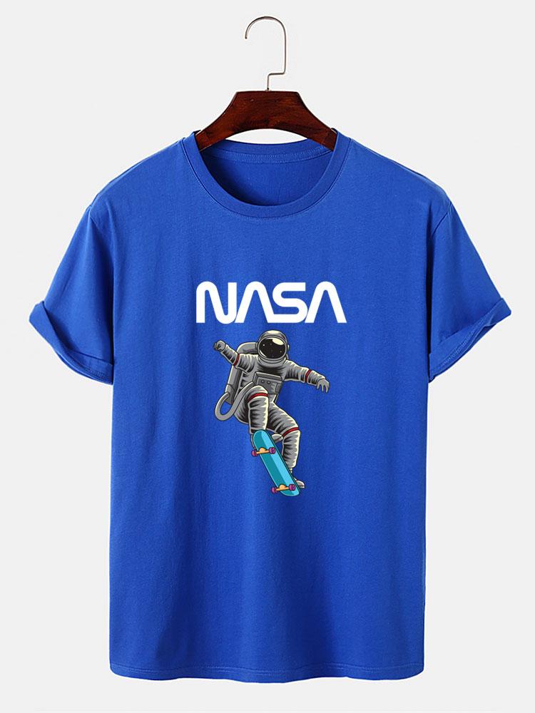 NASA Skateboard Astronaut Print T-Shirt