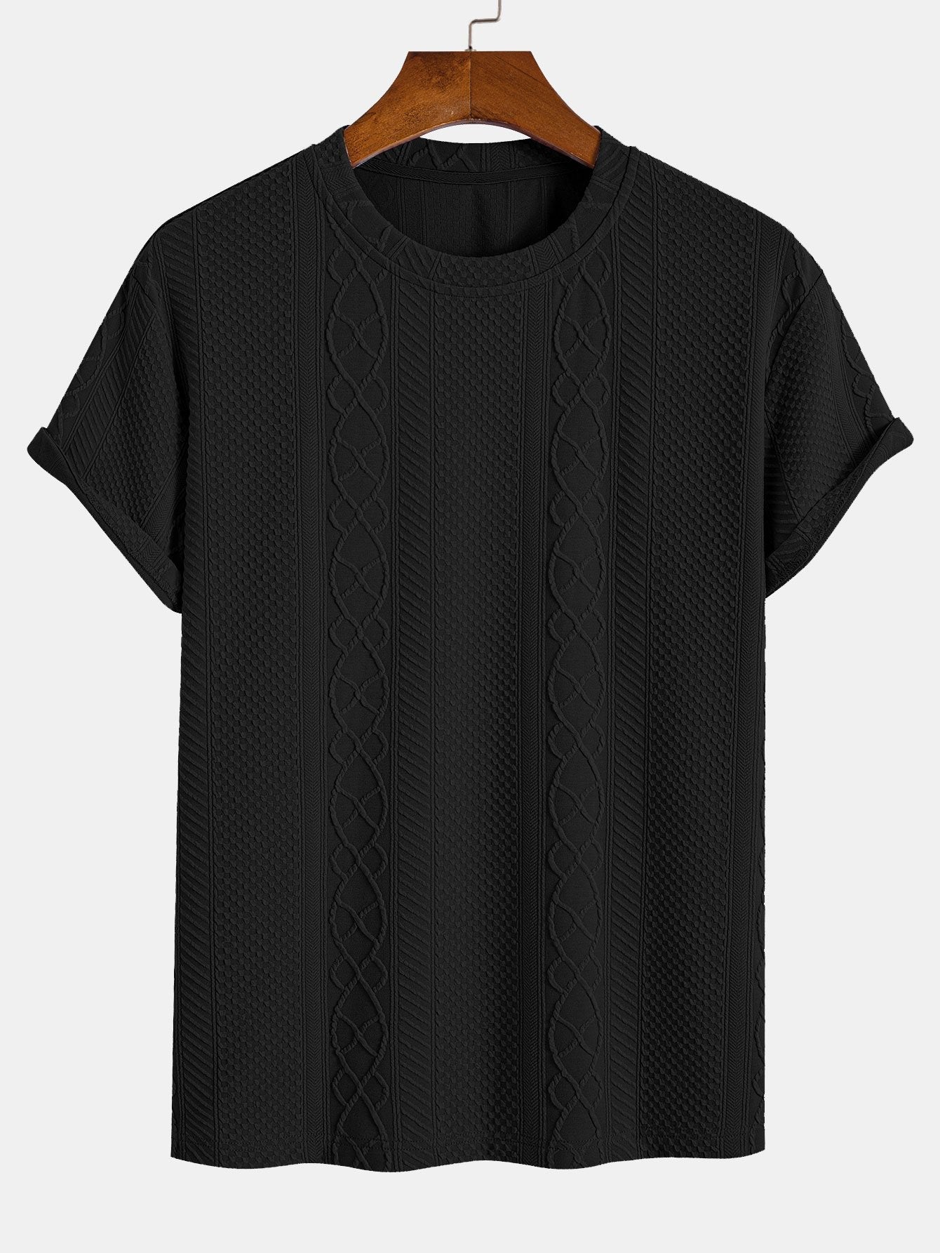 Muscle Fit Geometric Jacquard T-Shirt