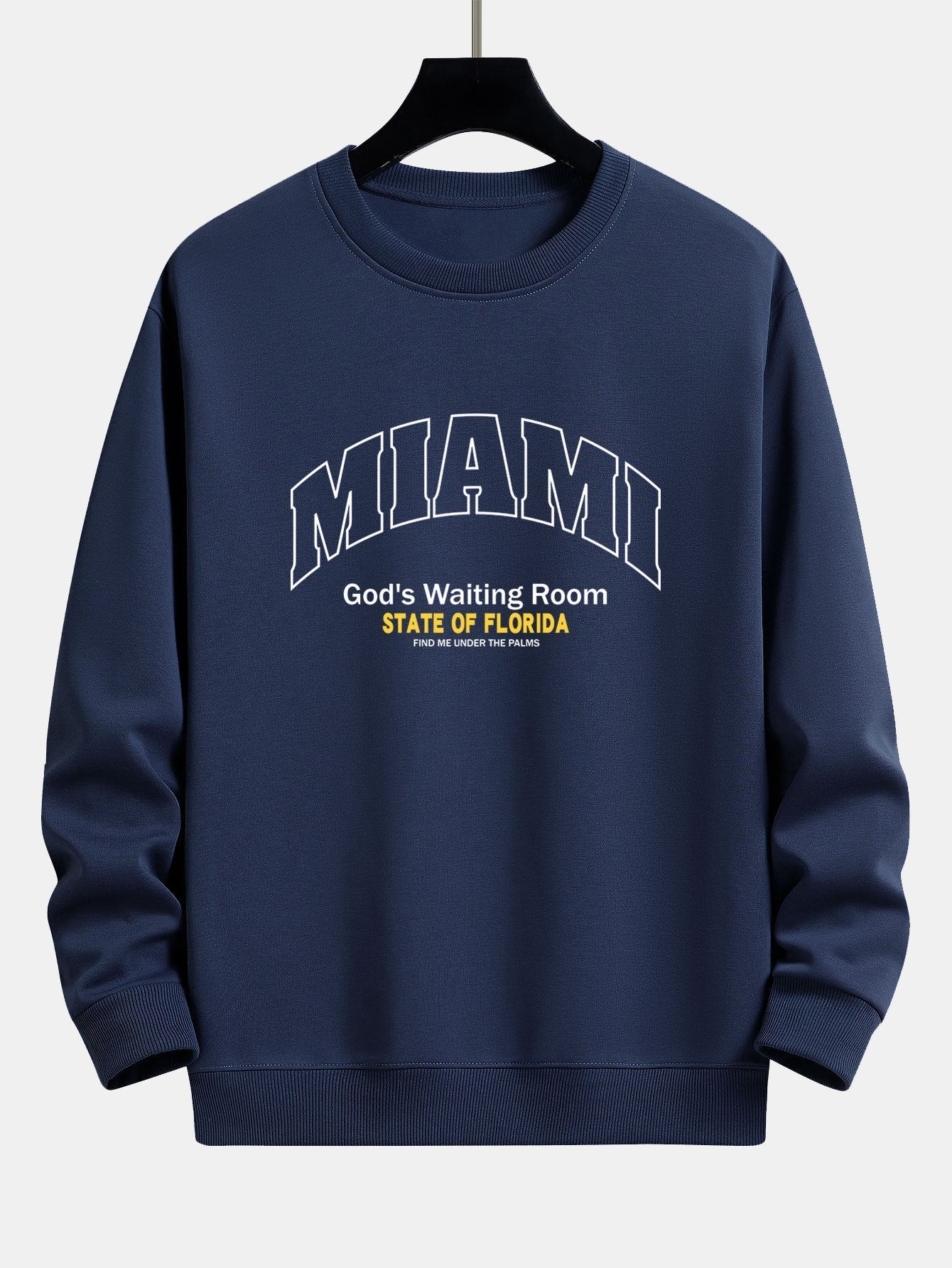 Sweat-shirt coupe décontractée à imprimé slogan Miami