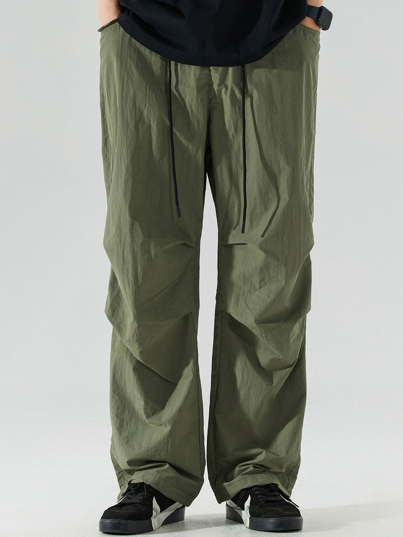 Elastic Waist Parachute Pants